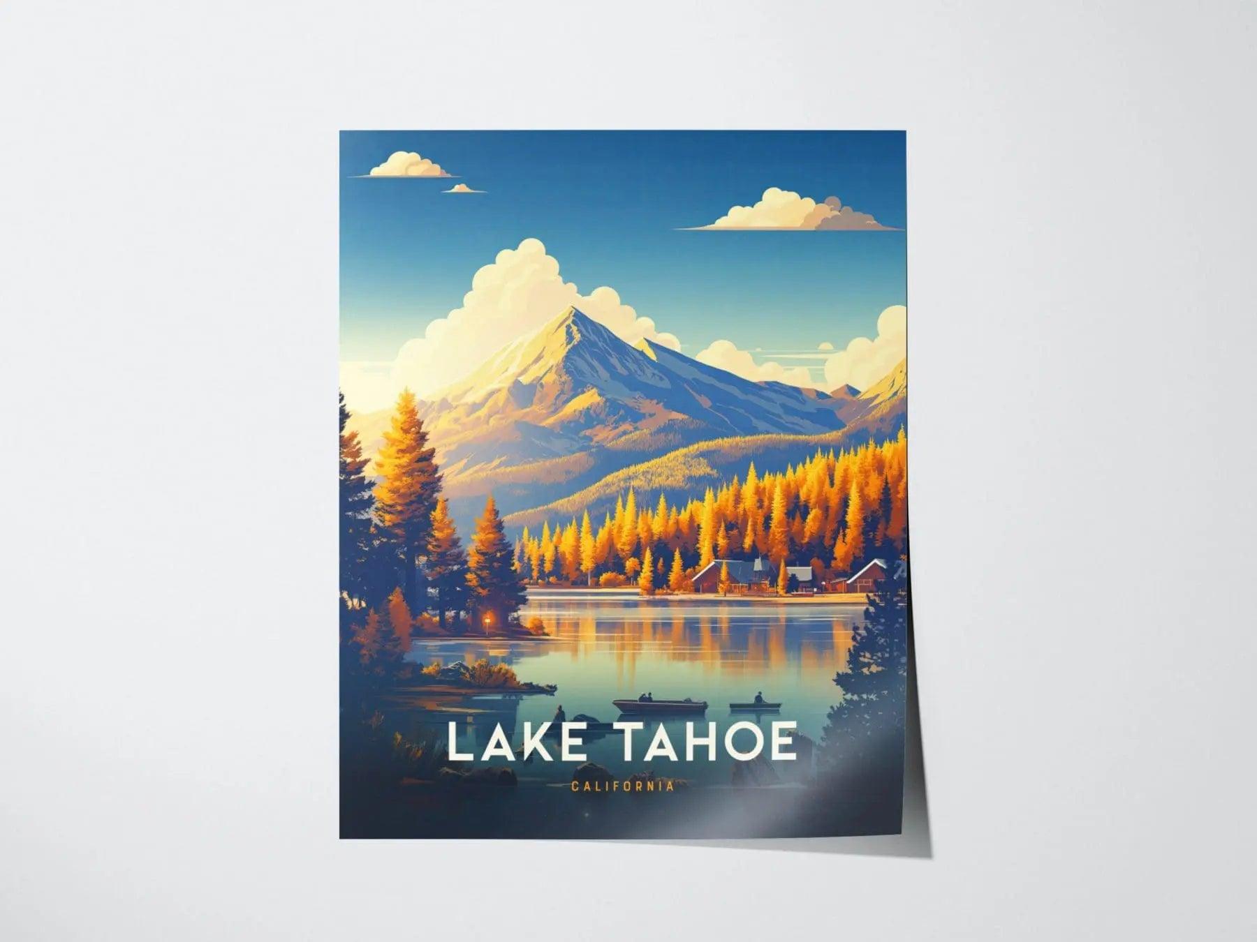 Lake Tahoe National Park Framed Wall Art, Lake Tahoe Poster, Tahoe State Park Wall Art, Tahoe Travel Print, Travel Gift, Airbnb Wall Decor - Swell Scenes