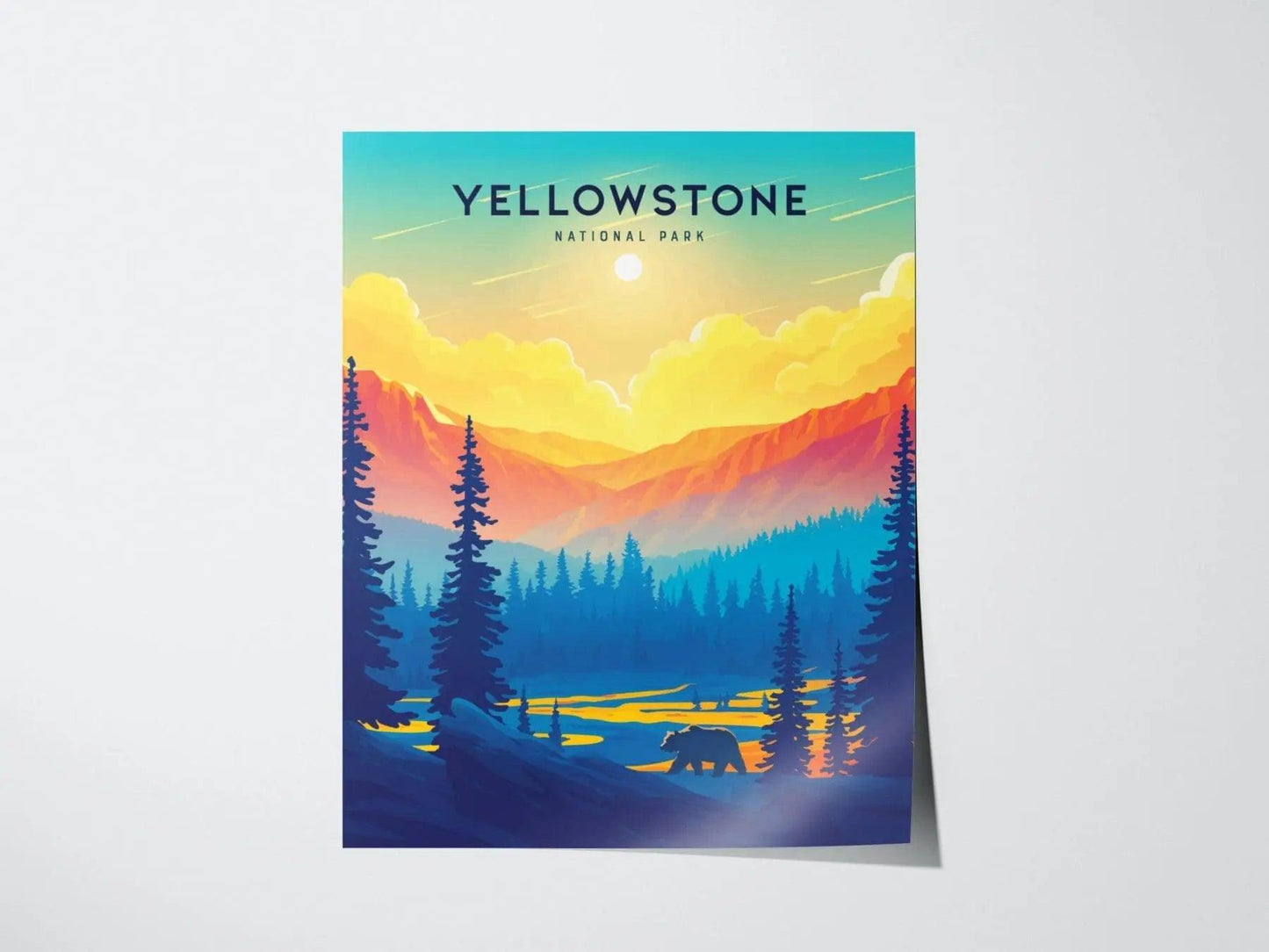 Yellowstone National Parks travel poster