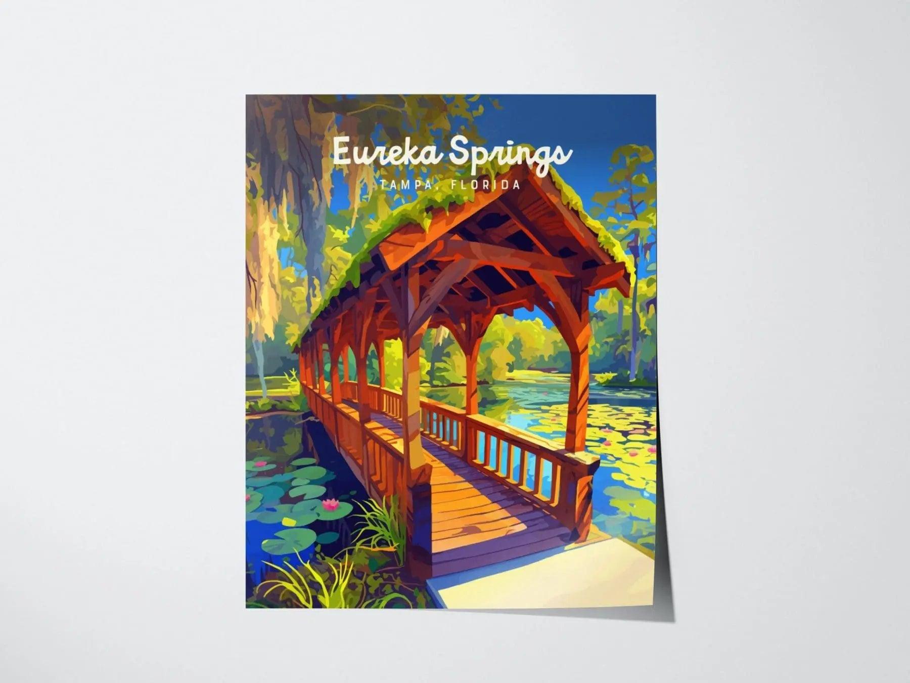 Eureka Springs Park, Tampa, Florida Framed Wall Art | Hillsborough Nature Forest Design Travel Print Central FL Outdoors Home Decor Set - Swell Scenes