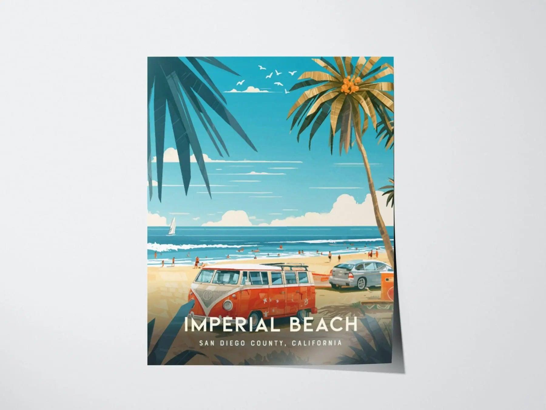 Imperial Beach Framed Wall Art, Imperial Beach California Art, Imperial Beach Art Print, Imperial Beach Poster, Airbnb Coastal Wall Decor - Swell Scenes