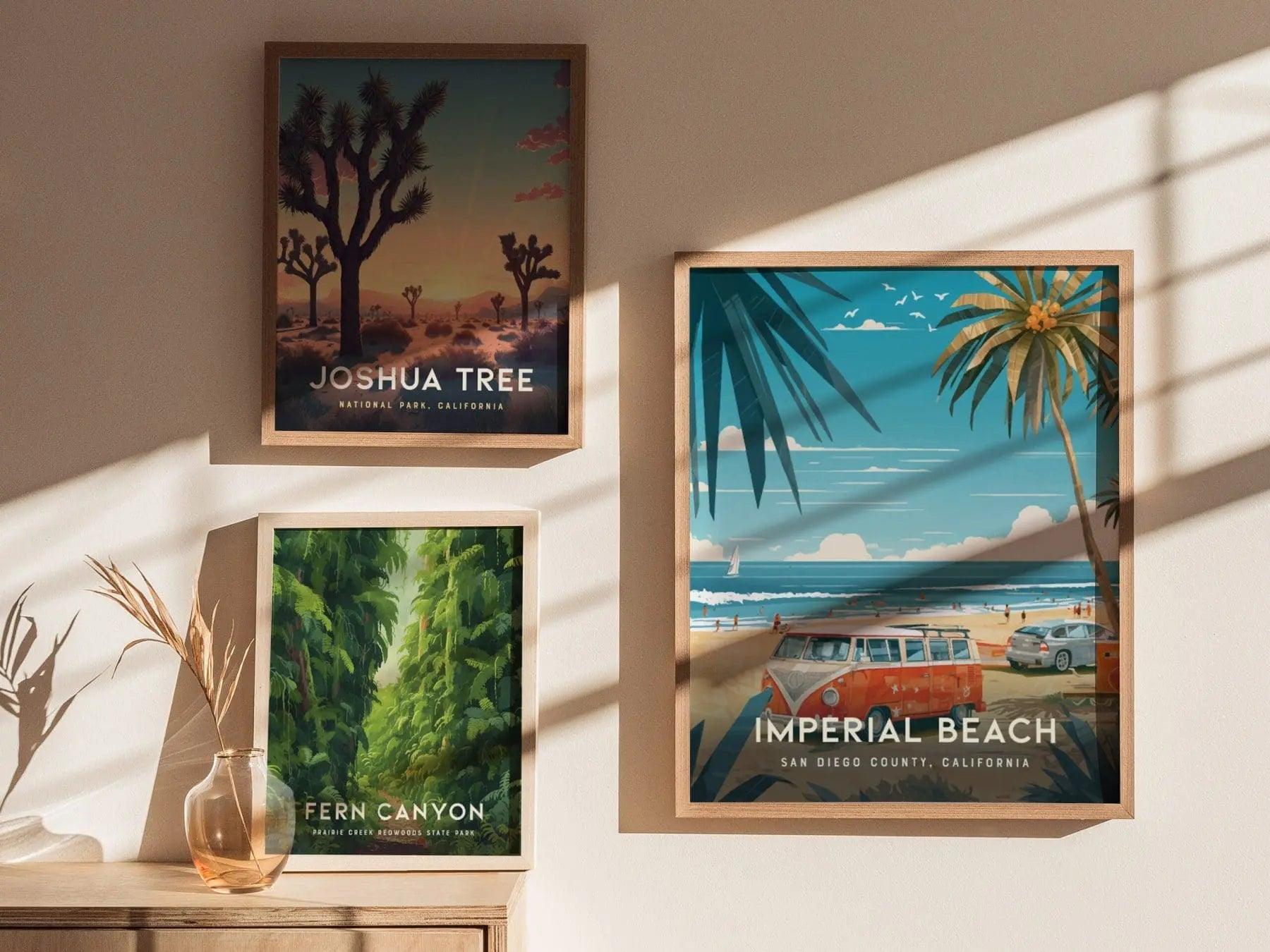 Imperial Beach Framed Wall Art, Imperial Beach California Art, Imperial Beach Art Print, Imperial Beach Poster, Airbnb Coastal Wall Decor - Swell Scenes