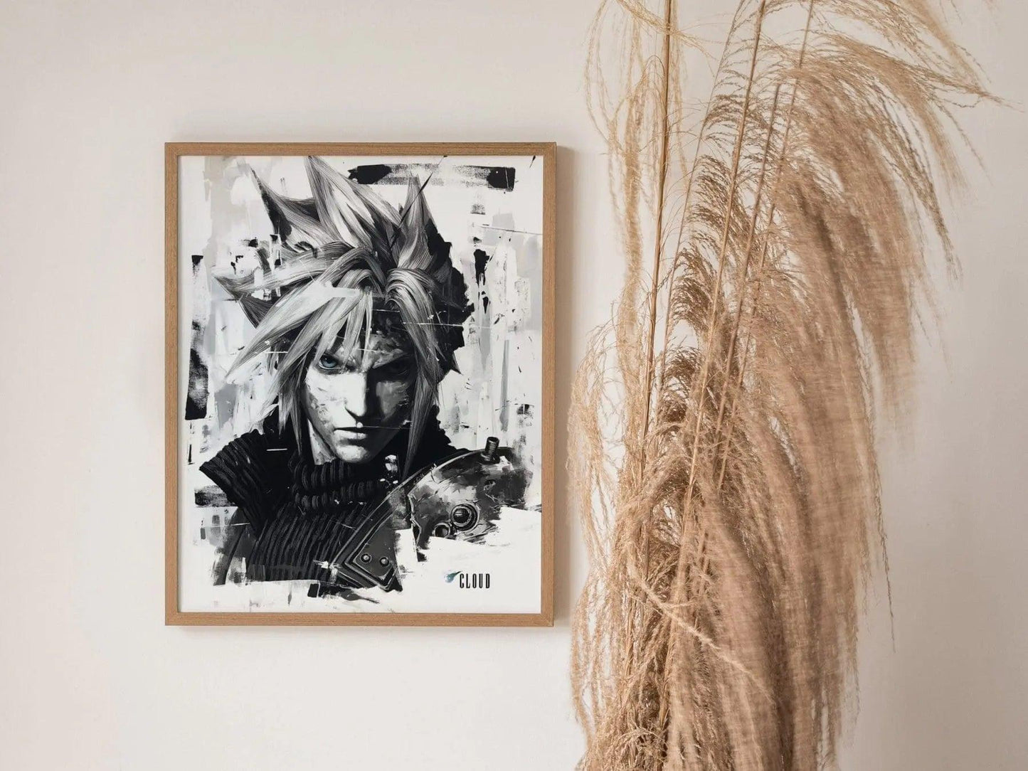 Cloud Final Fantasy VII Framed Wall Art - Limited Edition Fine Art Print, FF7 Poster, Final Fantasy VII Rebirth, Gamer Gift, Home Decor - Swell Scenes