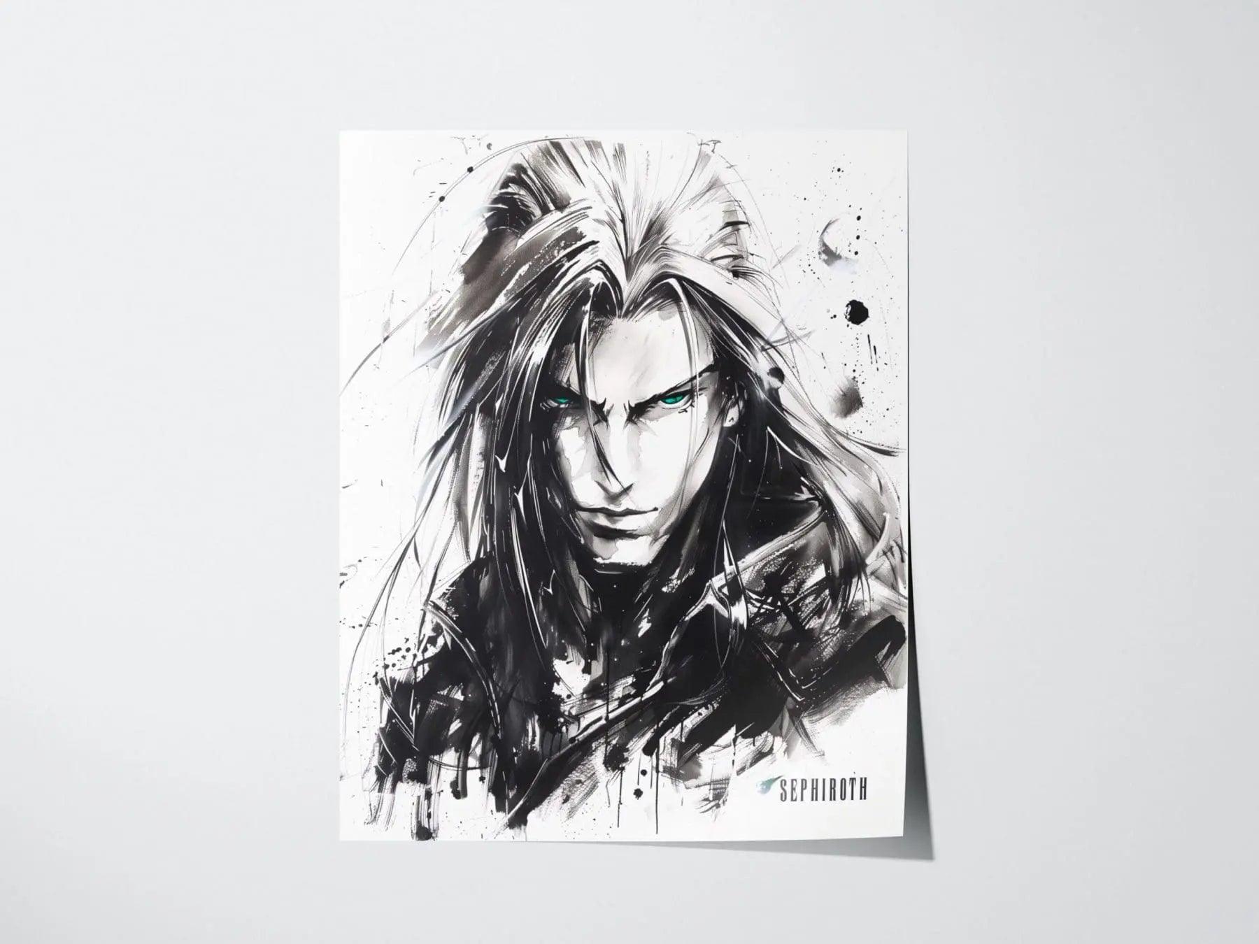 Sephiroth Final Fantasy VII Framed Wall Art - Limited Edition Sephiroth Print, FF7 Poster, Final Fantasy VII Rebirth, Gamer Gift, Home Decor - Swell Scenes