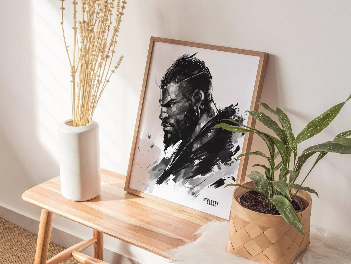 Barret Final Fantasy VII Framed Wall Art - Limited Edition Barret Print, FF7 Poster, Final Fantasy VII Rebirth, Gamer Gift, Remake Rebirth - Swell Scenes