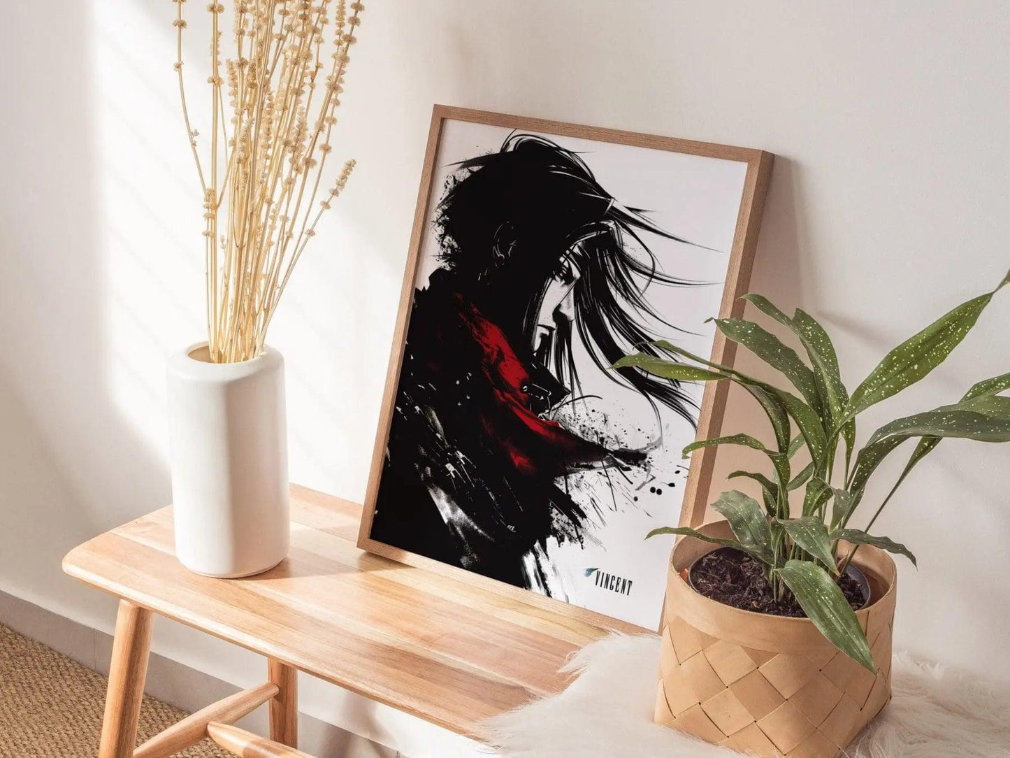 Vincent Final Fantasy VII Framed Wall Art - Limited Edition Print, FF7 Vincent Valentine Poster, Final Fantasy VII Rebirth, Gamer Decor Art - Swell Scenes