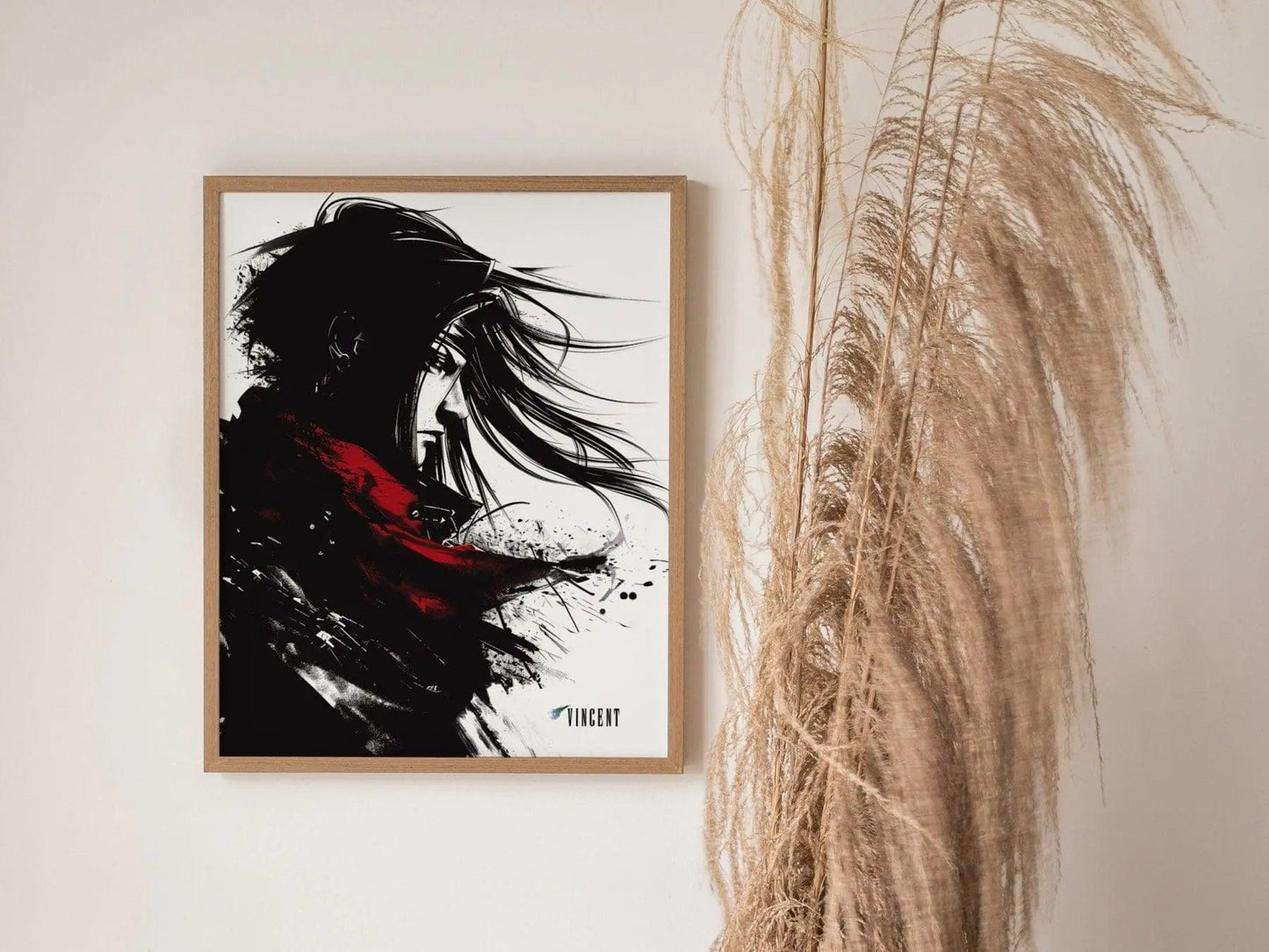 Vincent Final Fantasy VII Framed Wall Art - Limited Edition Print, FF7 Vincent Valentine Poster, Final Fantasy VII Rebirth, Gamer Decor Art - Swell Scenes
