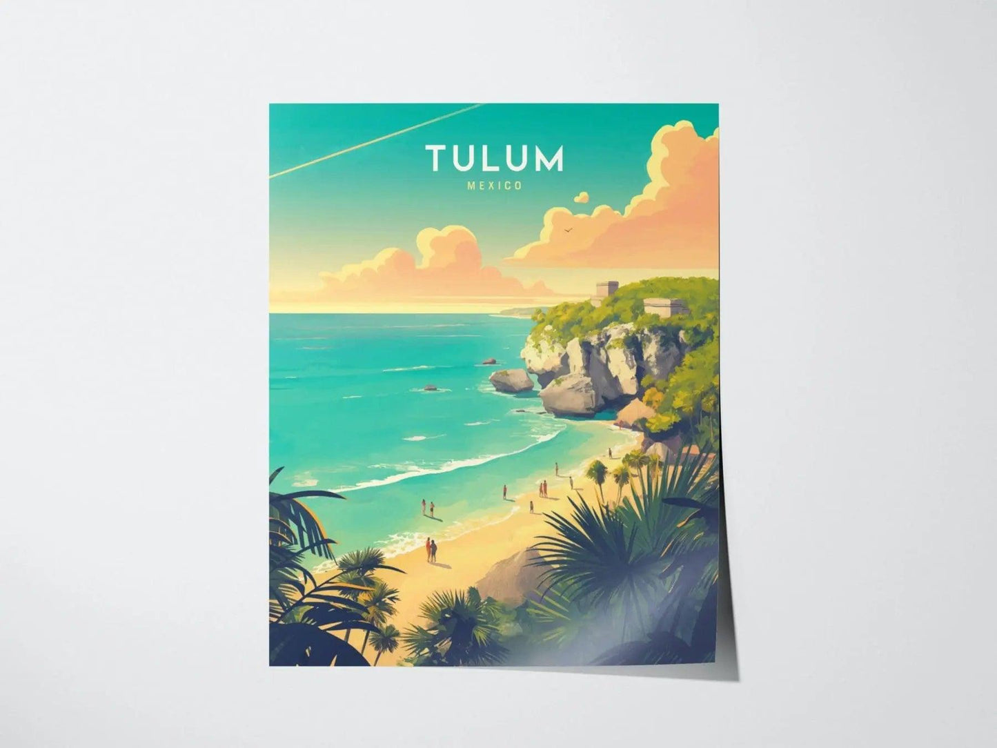 Tulum Mexico Framed Travel Poster, Tulum Mexico Framed Print, Tulum Mexico Wall Art, Mexico Travel Art, Custom Travel Gift, Airbnb Decor Art - Swell Scenes