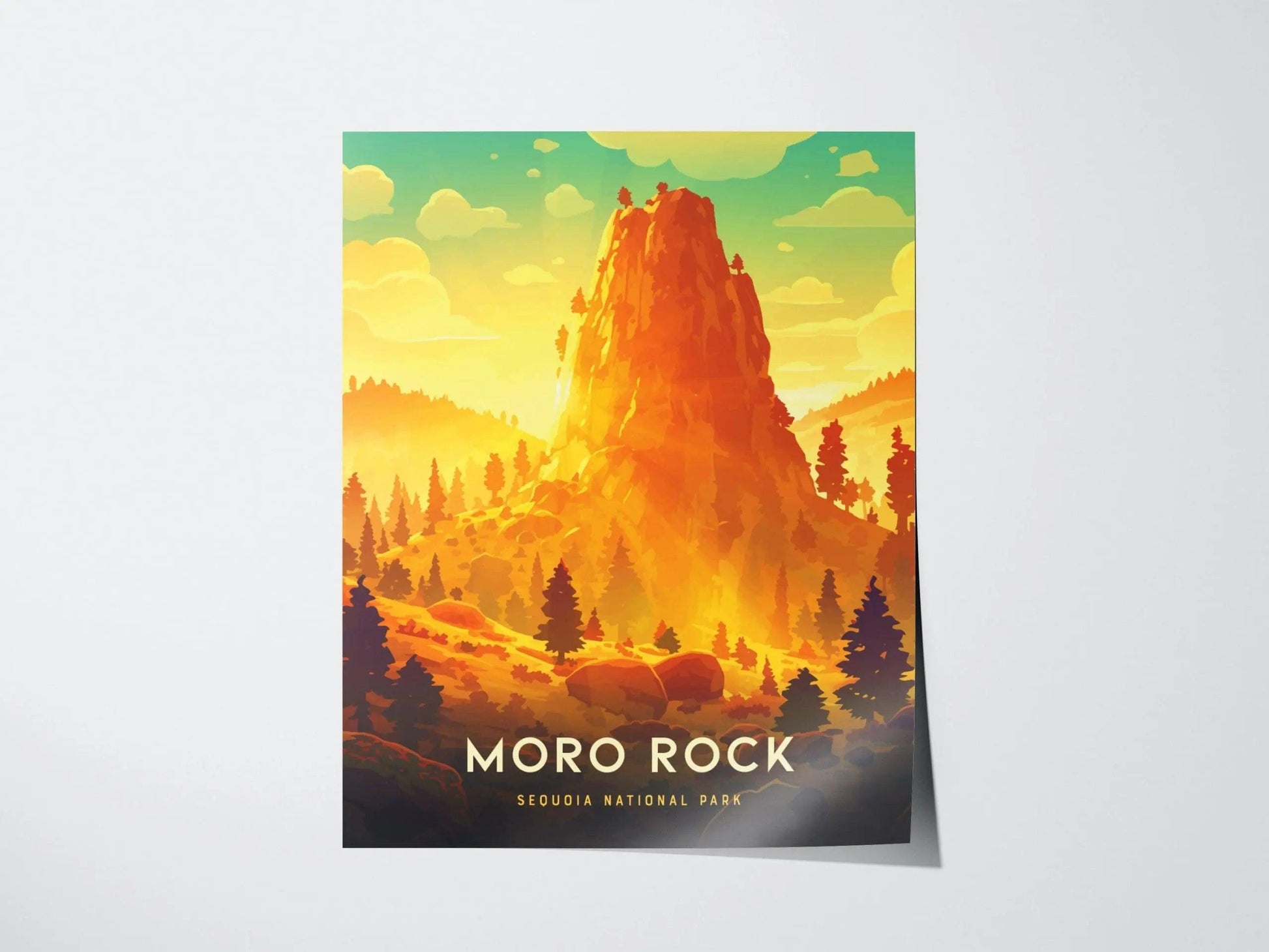 Moro Rock Sequoia National Parks Framed Travel Print, Sequoia Poster Print, National Parks Sequoia Wall Art, Moro Rock Wall Art Decor - Swell Scenes