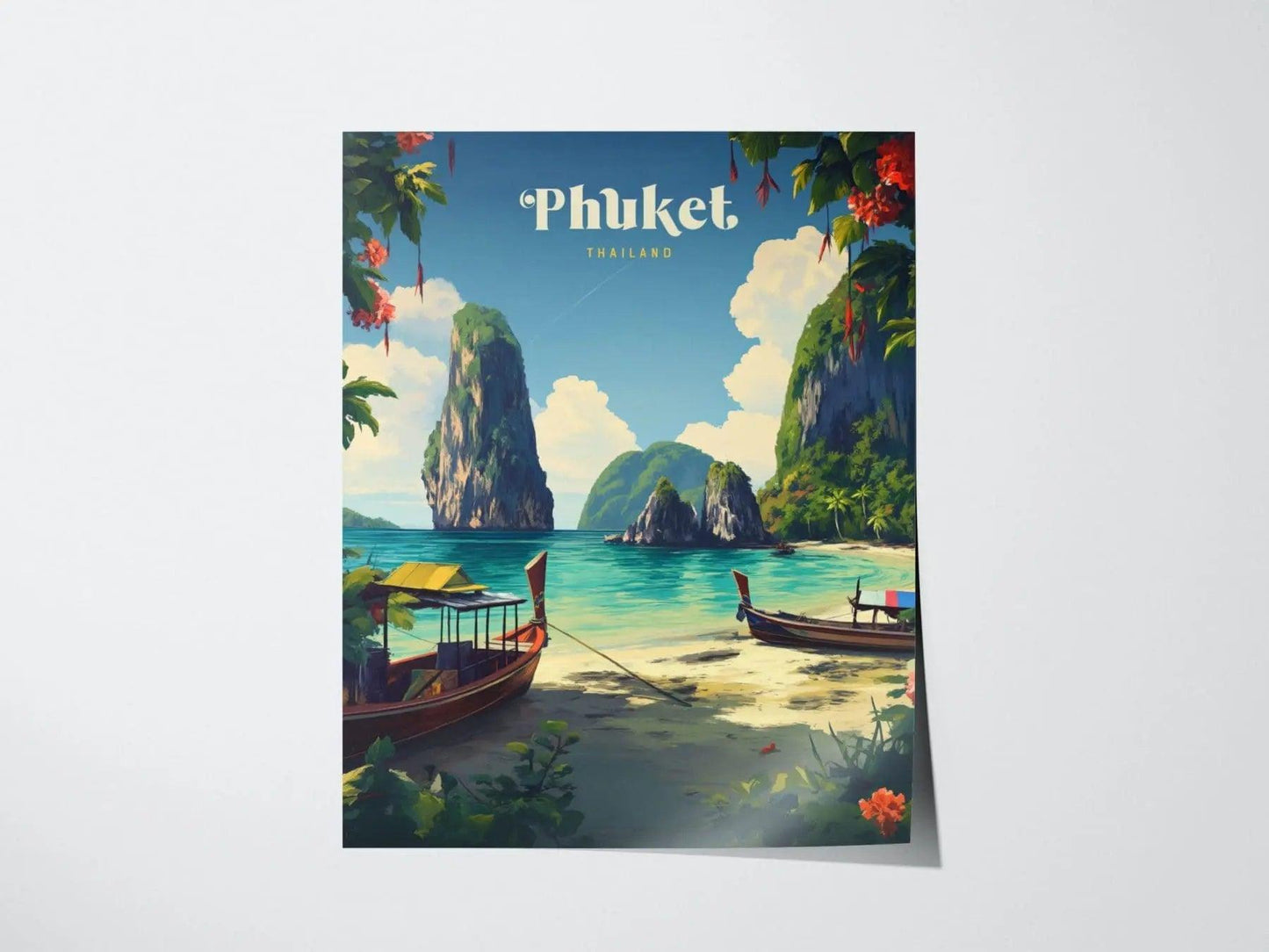 Phuket Thailand Travel Print, Phuket Thailand Island Poster Print, Phuket Wall Art, Thailand Phuket Island, Honeymoon Travel Poster, Airbnb - Swell Scenes