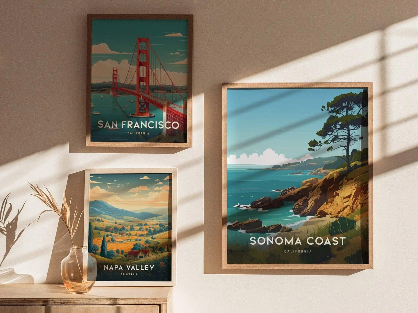 Sonoma Coast Framed Wall Art, California Travel Poster, Sonoma Wall Art, Sonoma Home Decor, Sonoma Gift, Sonoma Coast Home Decor, Airbnb Art - Swell Scenes