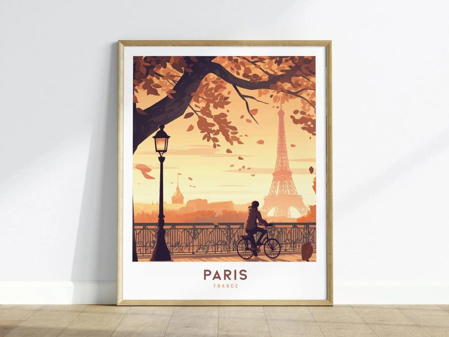Paris Travel Print Framed Wall Art, Eiffel Tower Paris France Travel Poster, Europe Travel Poster, Traveler Home Decor, France Traveler Gift - Swell Scenes