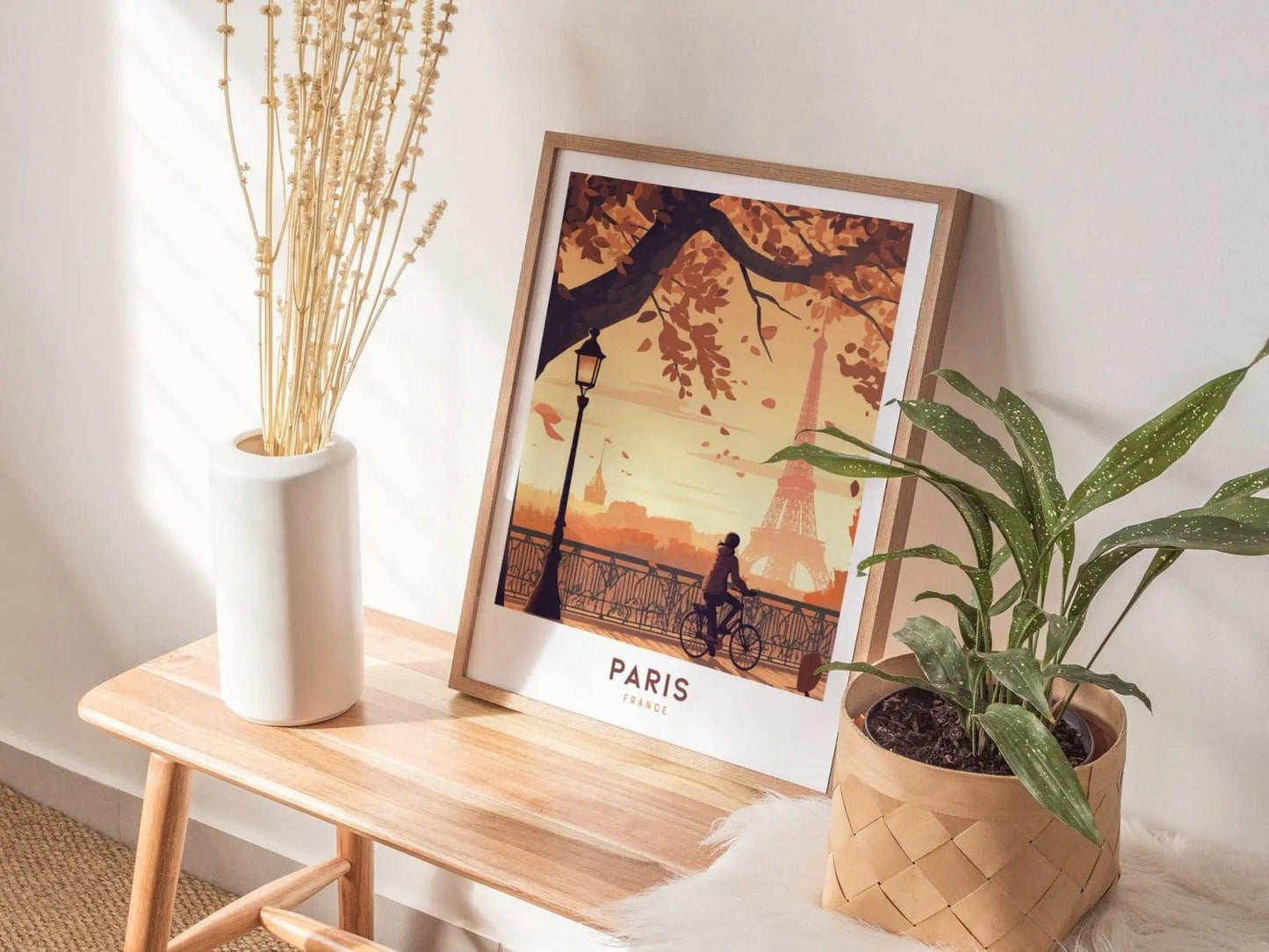 Paris Travel Print Framed Wall Art, Eiffel Tower Paris France Travel Poster, Europe Travel Poster, Traveler Home Decor, France Traveler Gift - Swell Scenes