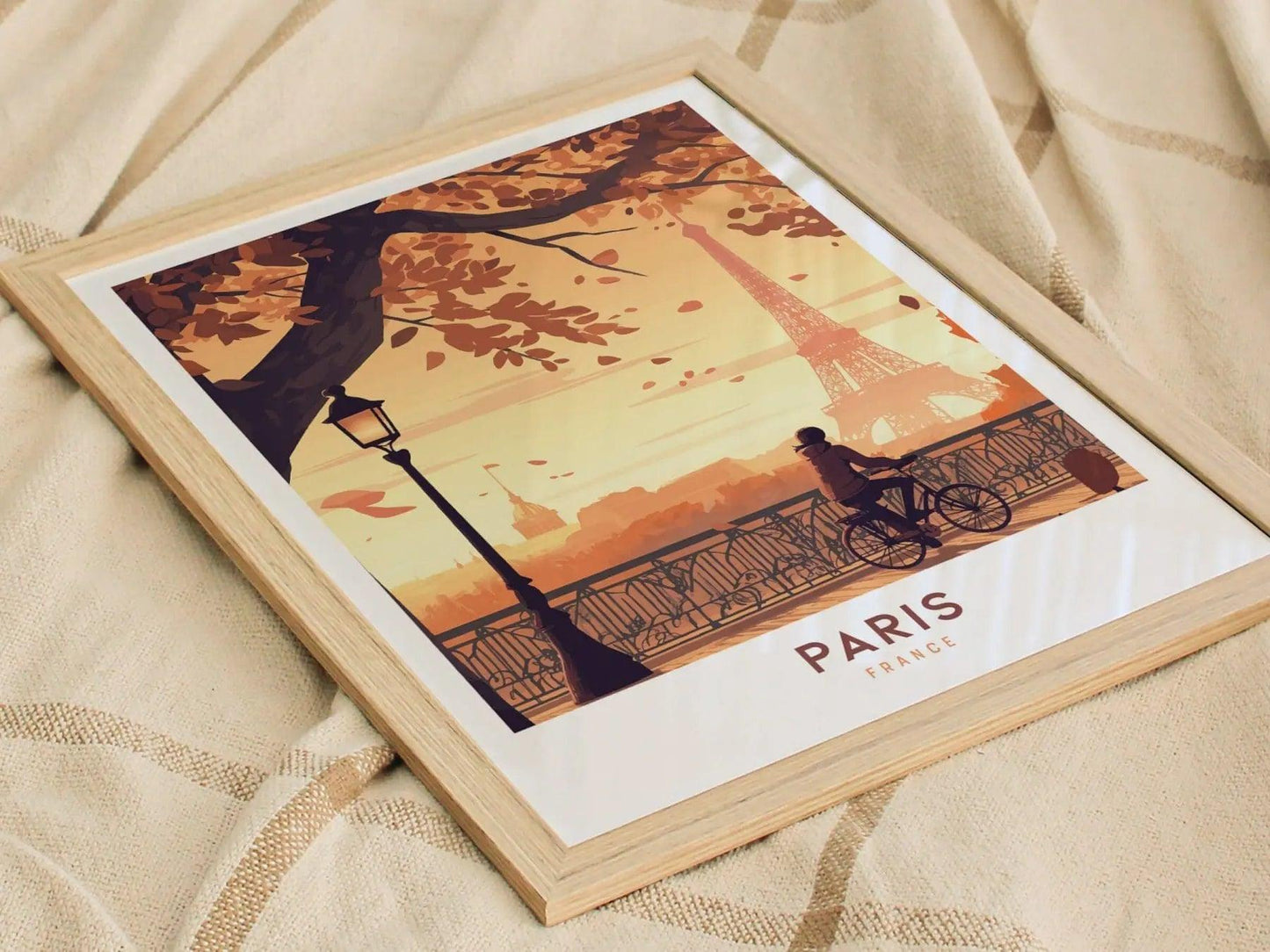 Paris Travel Print Framed Wall Art, Eiffel Tower Paris France Travel Poster, Europe Travel Poster, Traveler Home Decor, France Traveler Gift - Swell Scenes