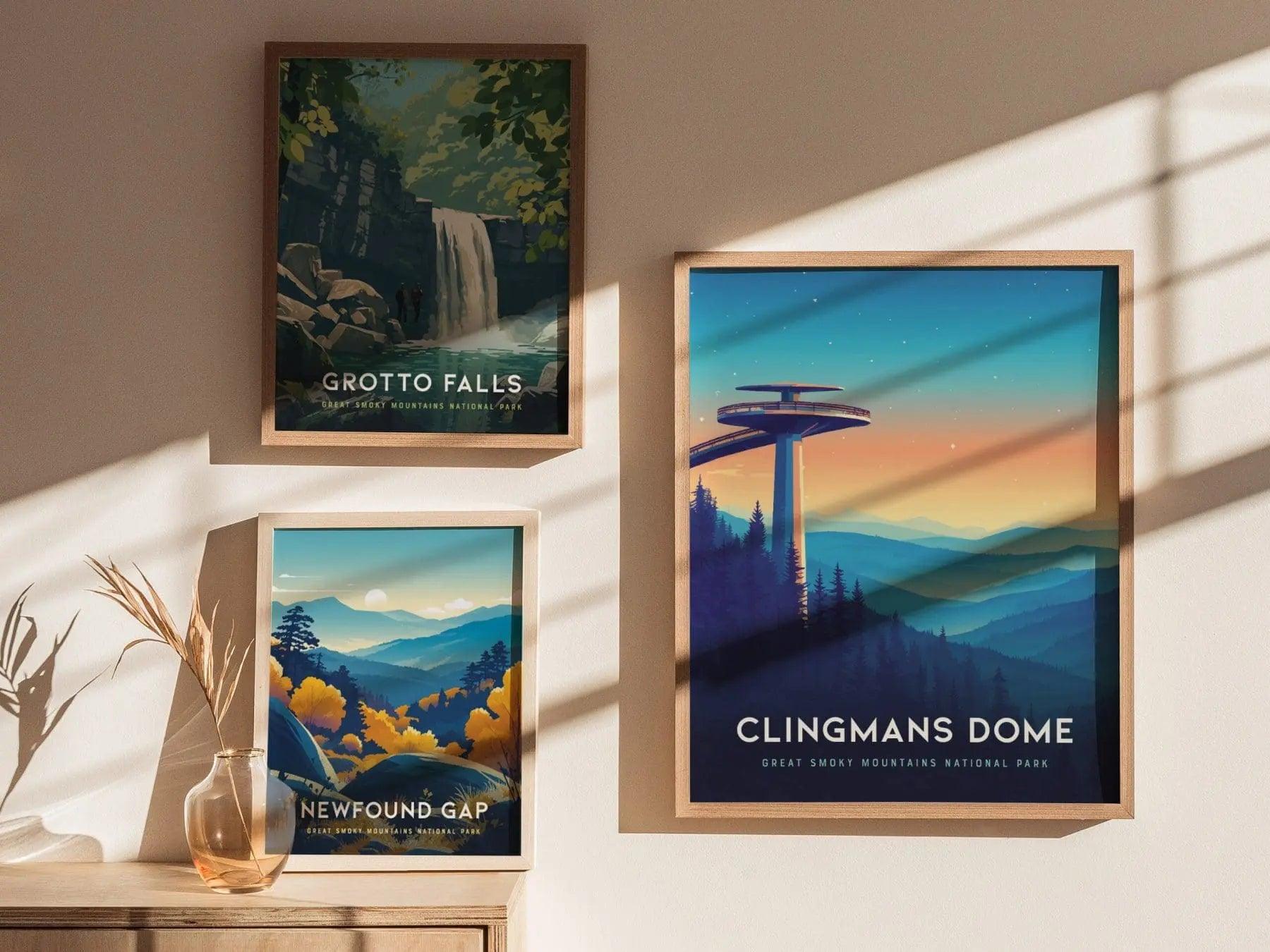 Clingmans Dome at Great Smoky Mountains National Park Framed Travel Print, Great Smoky Mountain National Park Travel Poster, Clingmans Trail - Swell Scenes