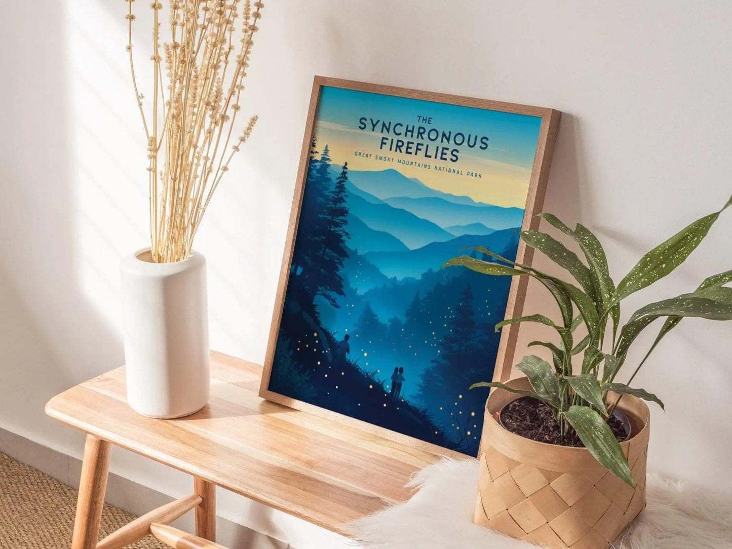 Fireflies at the Great Smoky Mountains National Park Framed Travel Print, Great Smoky Mountain National Park Print, Synchronous Fireflies - Swell Scenes