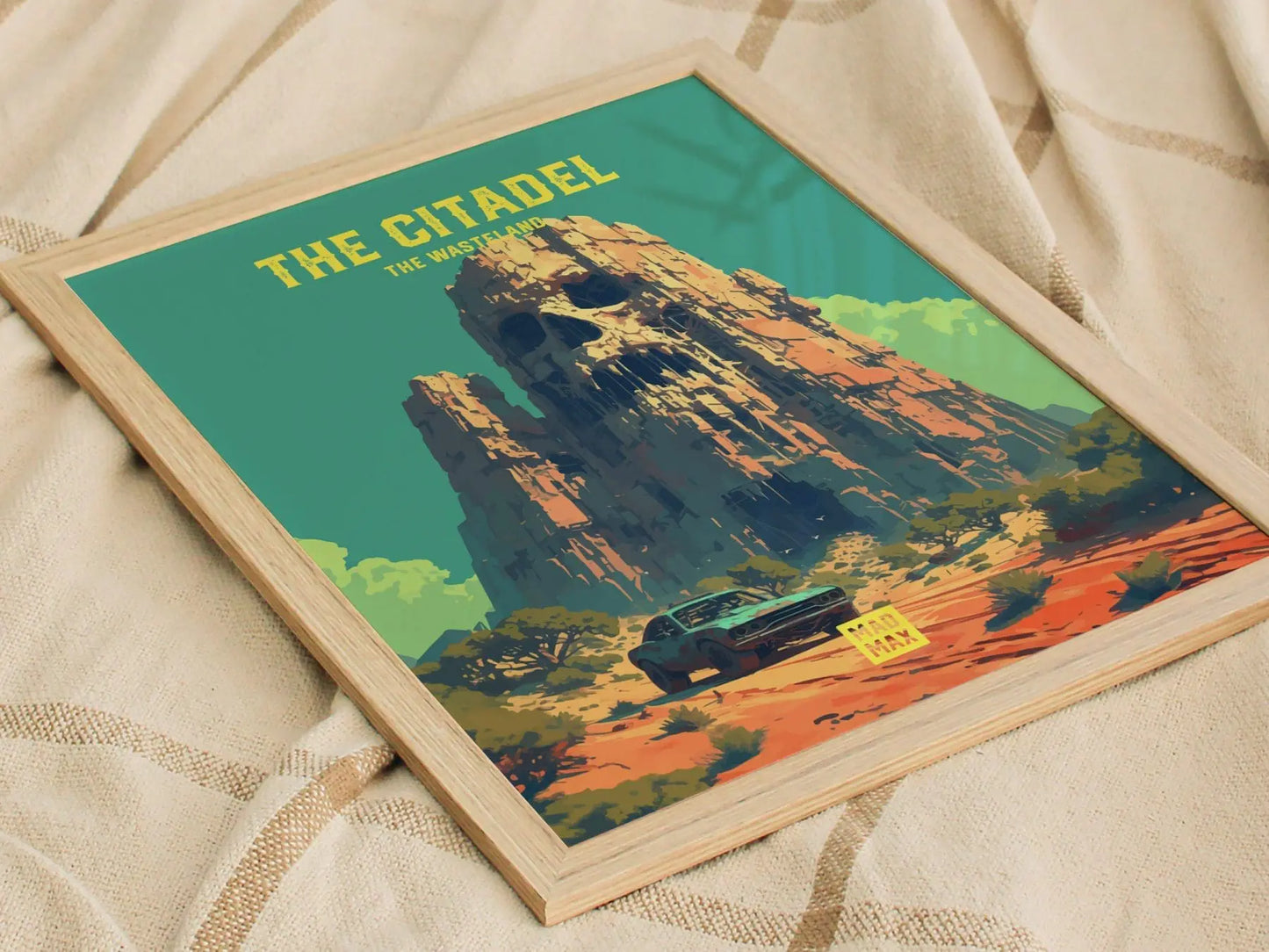 The Citadel, The Wasteland, Mad Max Framed Wall Art - Fury Road Thunderdome Furiosa Post Apocalyptic Poster Travel Print Man Cave Decor Set - Swell Scenes
