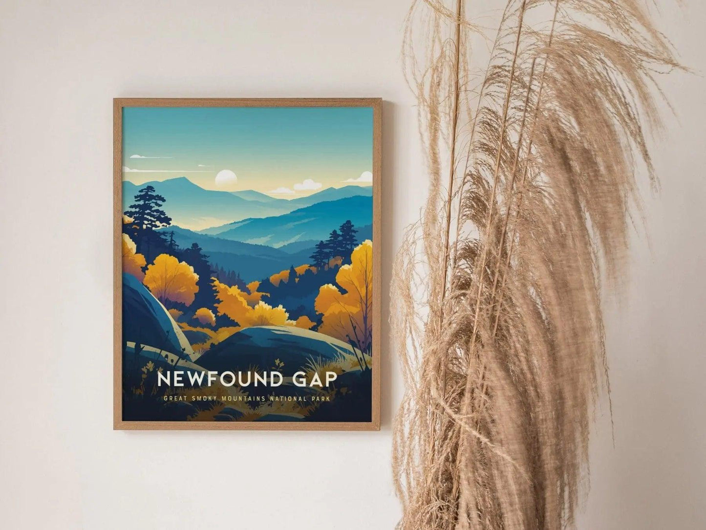 Newfound Gap Great Smoky Mountains National Park Framed Travel Print, Great Smoky Mountain National Park Travel Poster, Newfound Gap Decor - Swell Scenes