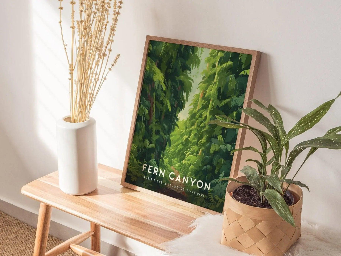 Fern Canyon Loop Trail Framed Travel Print, Fern Canyon Poster Print, State Parks California Wall Art, Fern Canyon Jurassic Park Lost World - Swell Scenes