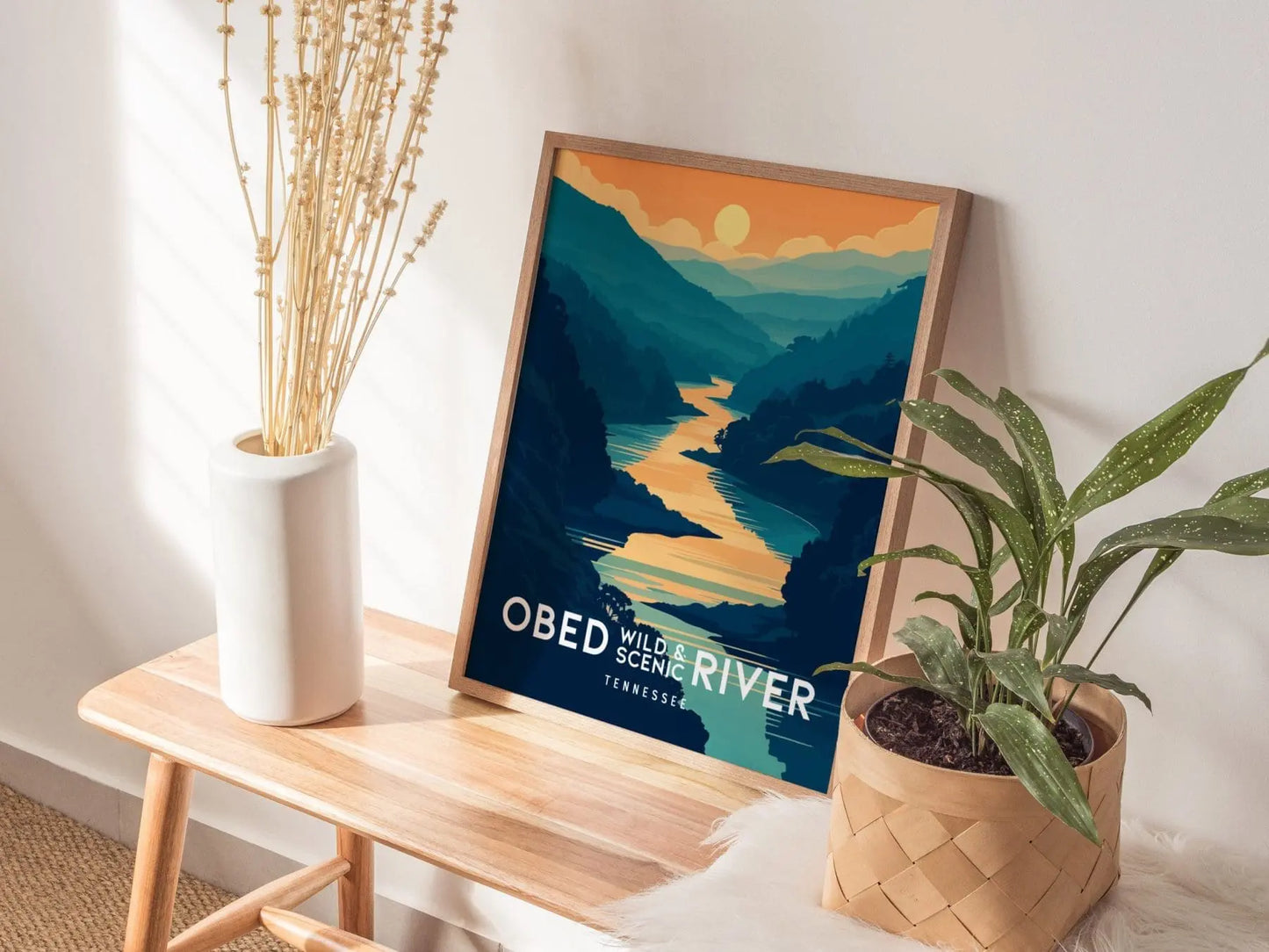 Obed Wild and Scenic River, Tennessee, Framed Wall Art - Cumberland Plateau Poster Rafting Kayaking Adventure Print Outdoors Park Home Decor - Swell Scenes