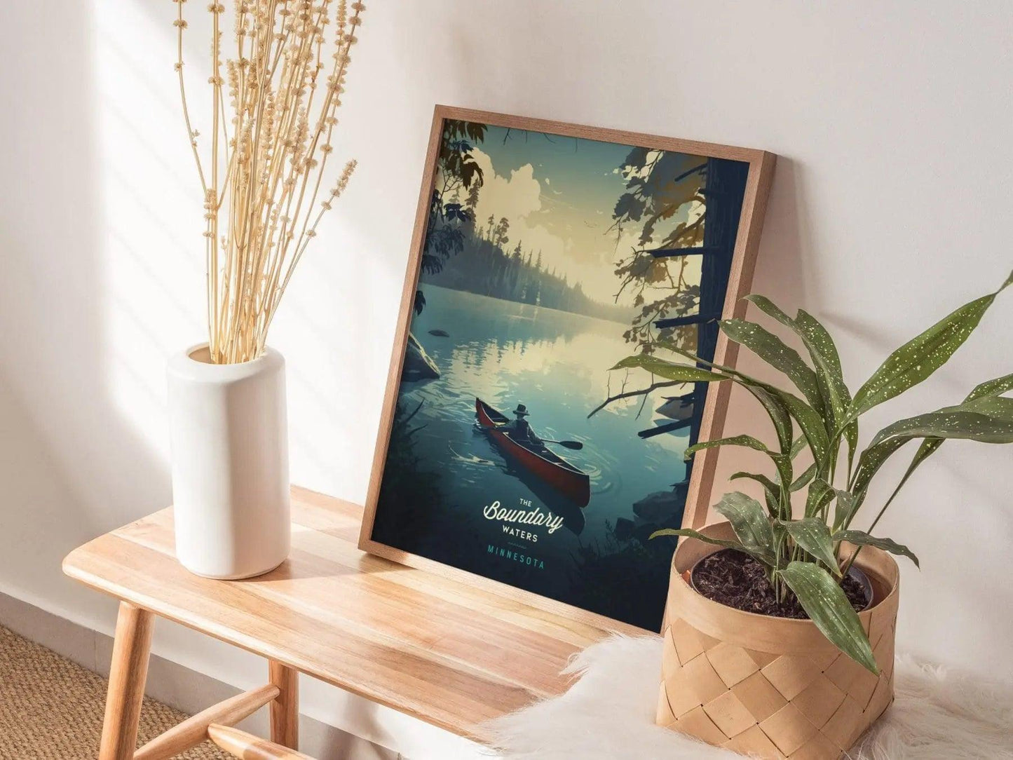 Boundary Waters Canoe Area Minnesota Framed Travel Print, Minnesota Boundary Waters Travel Poster, BWCA Wall Art, Minnesota Airbnb Decor - Swell Scenes