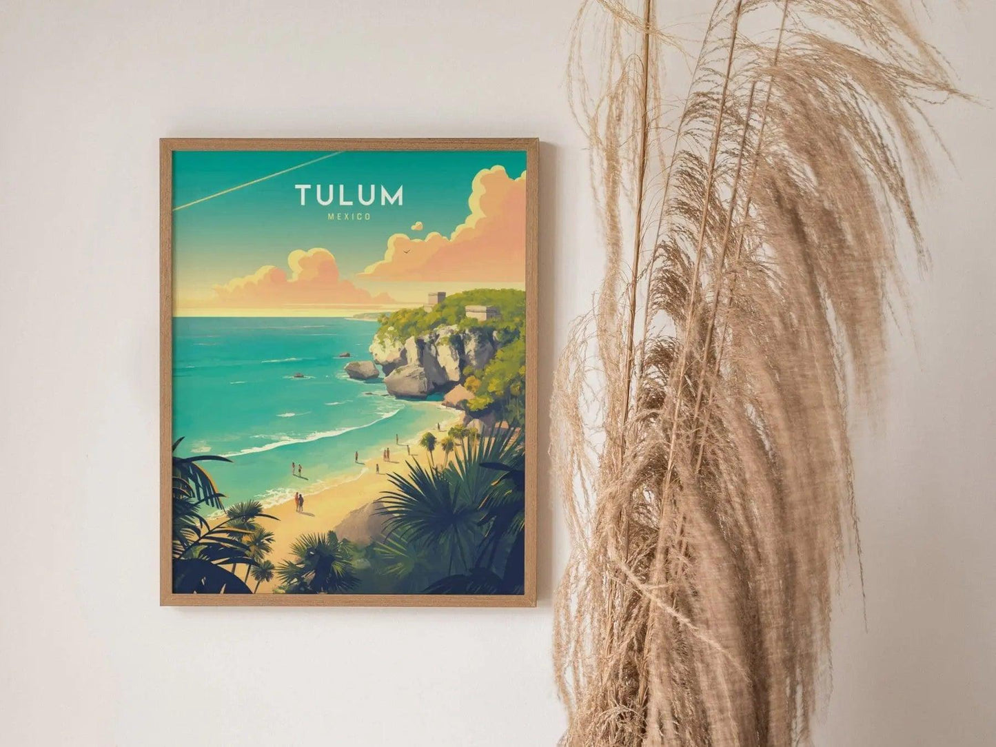 Tulum Mexico Framed Travel Poster, Tulum Mexico Framed Print, Tulum Mexico Wall Art, Mexico Travel Art, Custom Travel Gift, Airbnb Decor Art - Swell Scenes