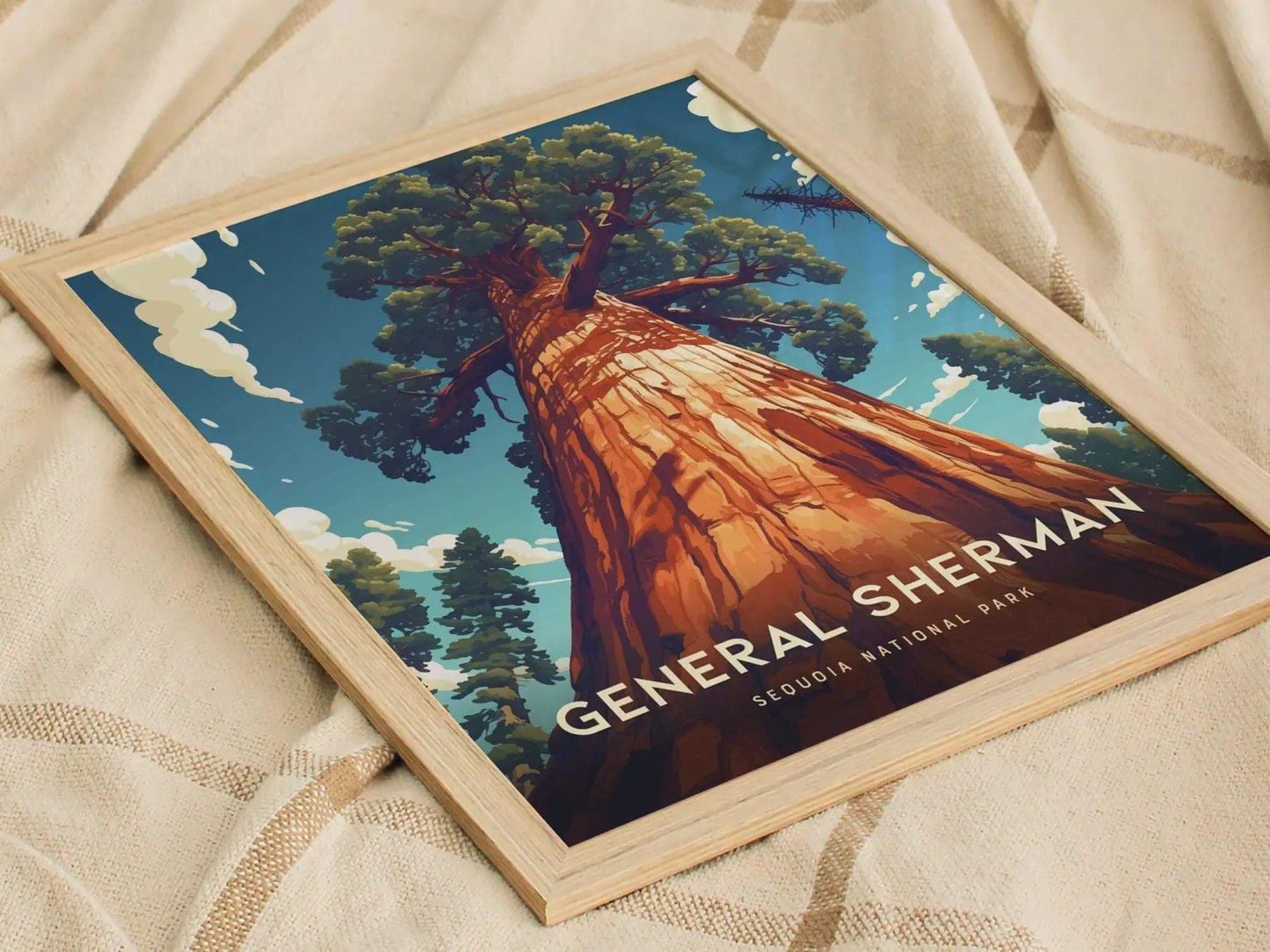 General Sherman Tree, Sequoia National Park Framed Travel Print, Sequoia National Park Travel Poster, National Parks Traveler Gift Souvenir - Swell Scenes