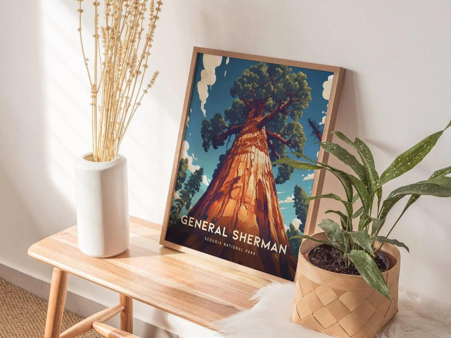General Sherman Tree, Sequoia National Park Framed Travel Print, Sequoia National Park Travel Poster, National Parks Traveler Gift Souvenir - Swell Scenes