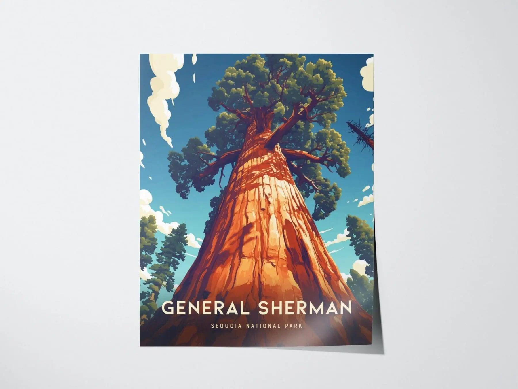 General Sherman Tree, Sequoia National Park Framed Travel Print, Sequoia National Park Travel Poster, National Parks Traveler Gift Souvenir - Swell Scenes