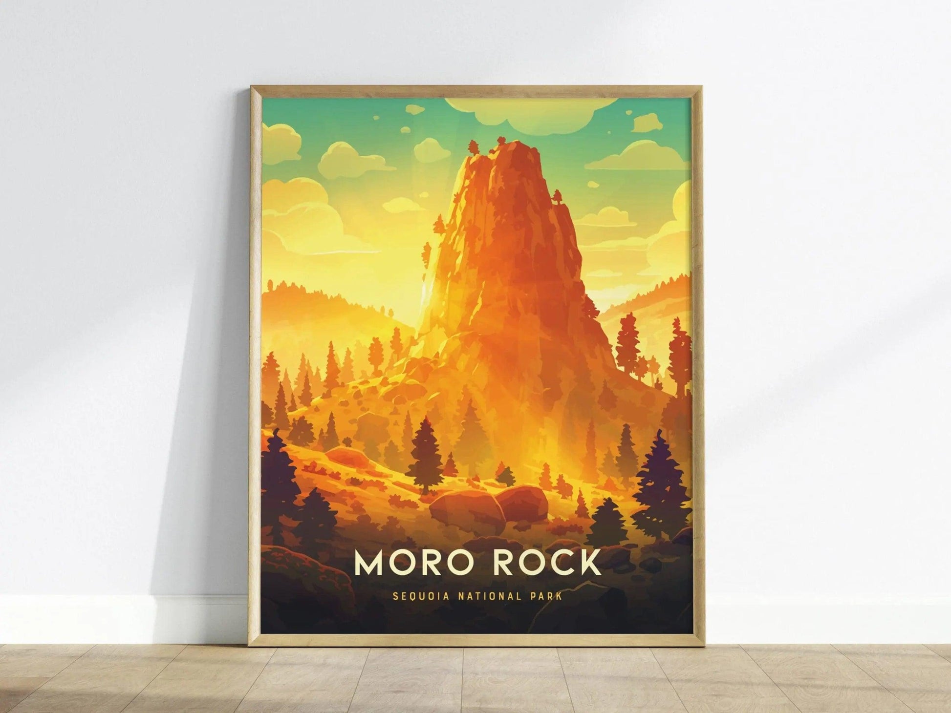 Moro Rock Sequoia National Parks Framed Travel Print, Sequoia Poster Print, National Parks Sequoia Wall Art, Moro Rock Wall Art Decor - Swell Scenes