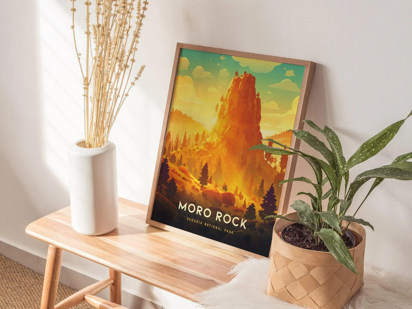 Moro Rock Sequoia National Parks Framed Travel Print, Sequoia Poster Print, National Parks Sequoia Wall Art, Moro Rock Wall Art Decor - Swell Scenes