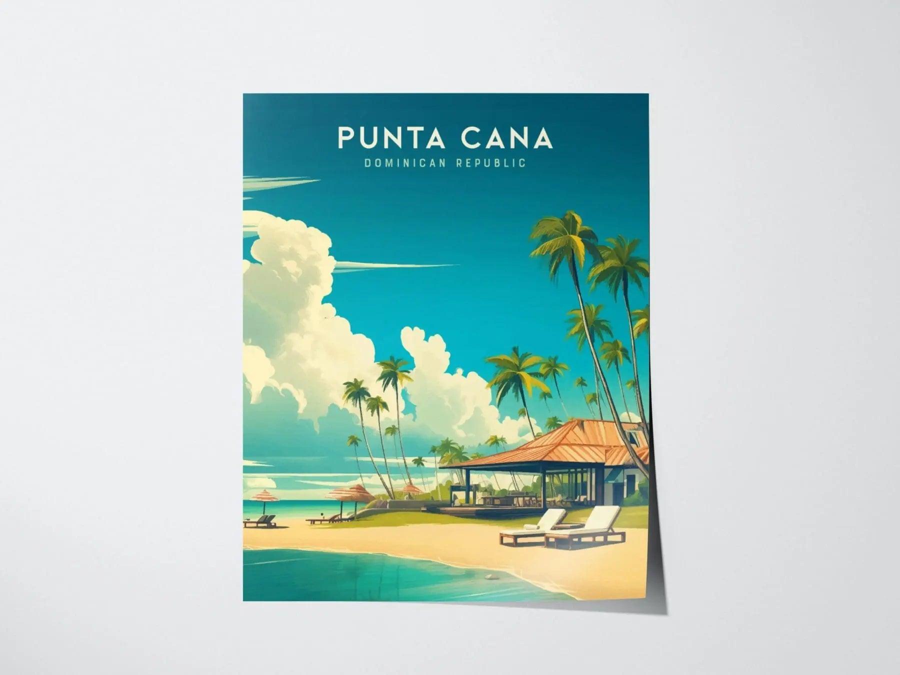 Punta Cana Framed Travel Poster, Punta Cana Dominican Republic Print, Dominican Republic Custom Travel Print, Punta Cana Airbnb Decor Art - Swell Scenes
