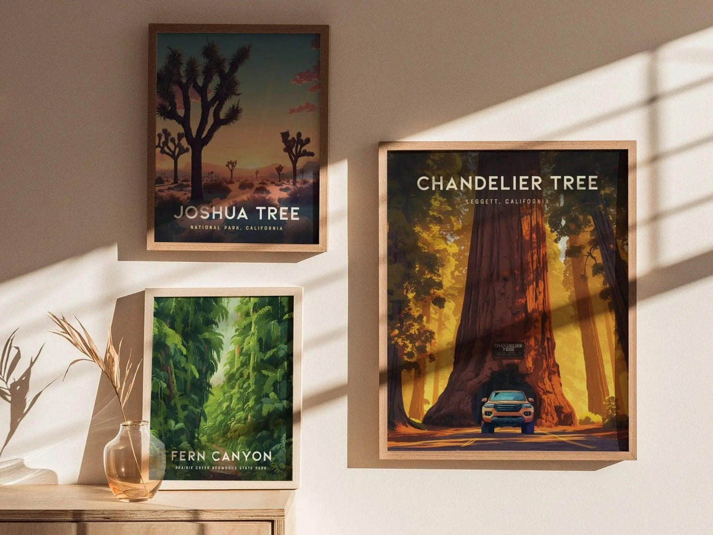 Chandelier Tree in Drive-Thru Tree Park Framed Travel Print, Chandelier Tree Park Travel Poster, Chandelier Tree Traveler Gift Souvenir Art - Swell Scenes
