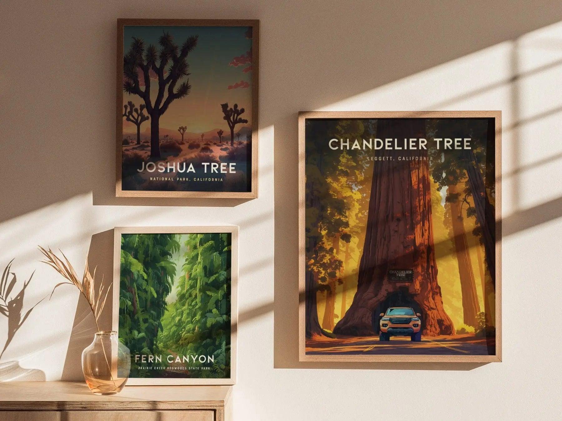 Chandelier Tree in Drive-Thru Tree Park Framed Travel Print, Chandelier Tree Park Travel Poster, Chandelier Tree Traveler Gift Souvenir Art - Swell Scenes