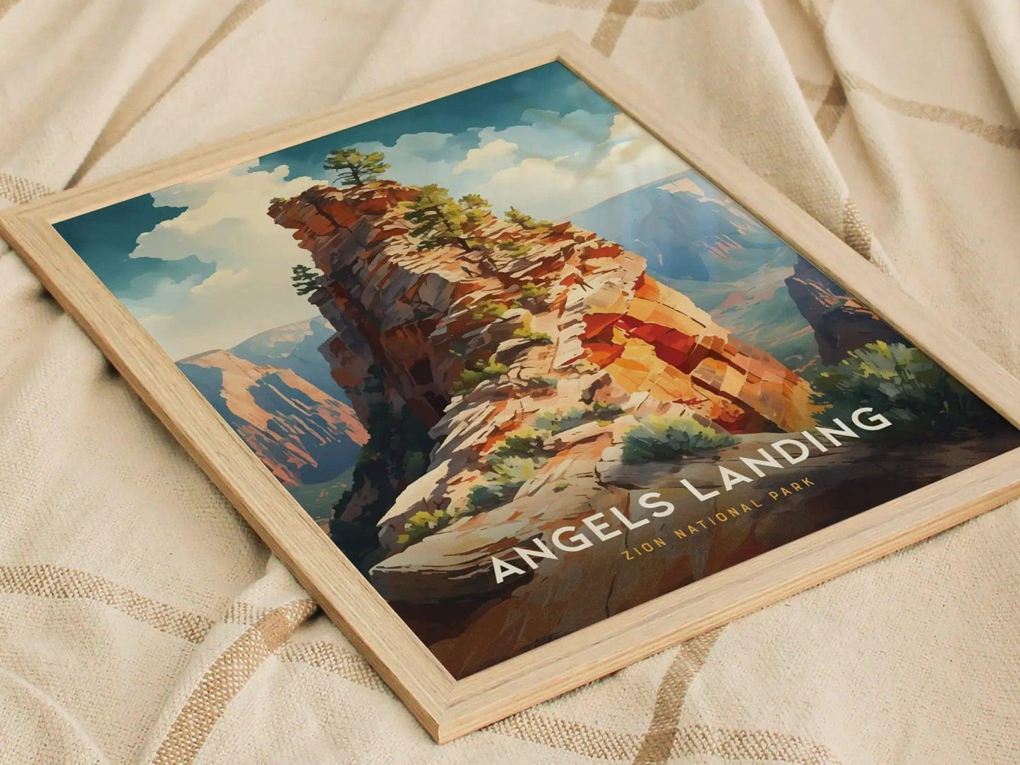 Angels Landing Zion National Park Framed Travel Print, Zion National Park Travel Poster, National Parks Traveler Gift, National Park Decor - Swell Scenes