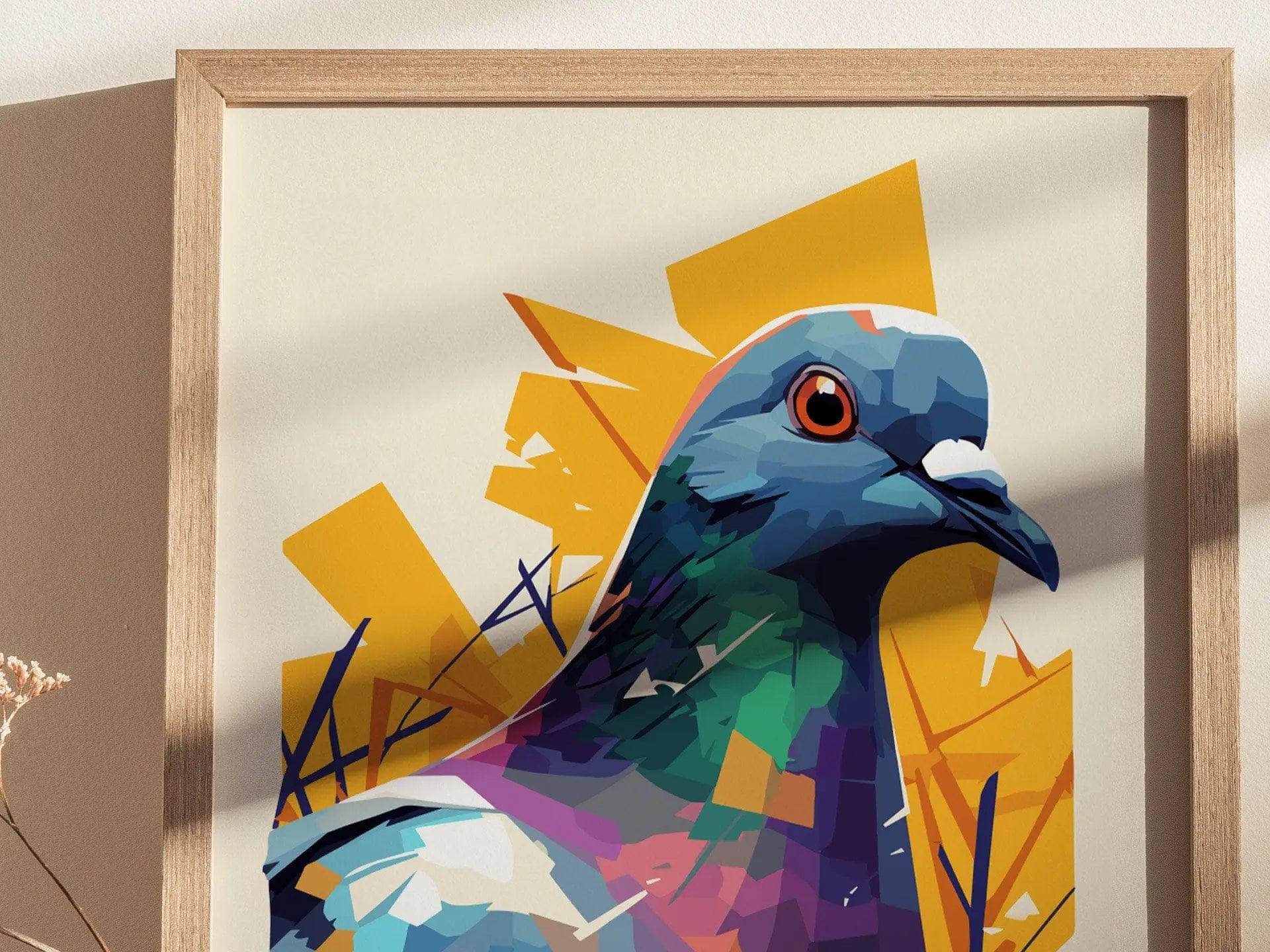 Flying Rat, Urban Wildlife Series, Pigeon Framed Wall Art - City Bird Collection Poster Design Print Funny LA NYC Statement Decor Gift Set - Swell Scenes
