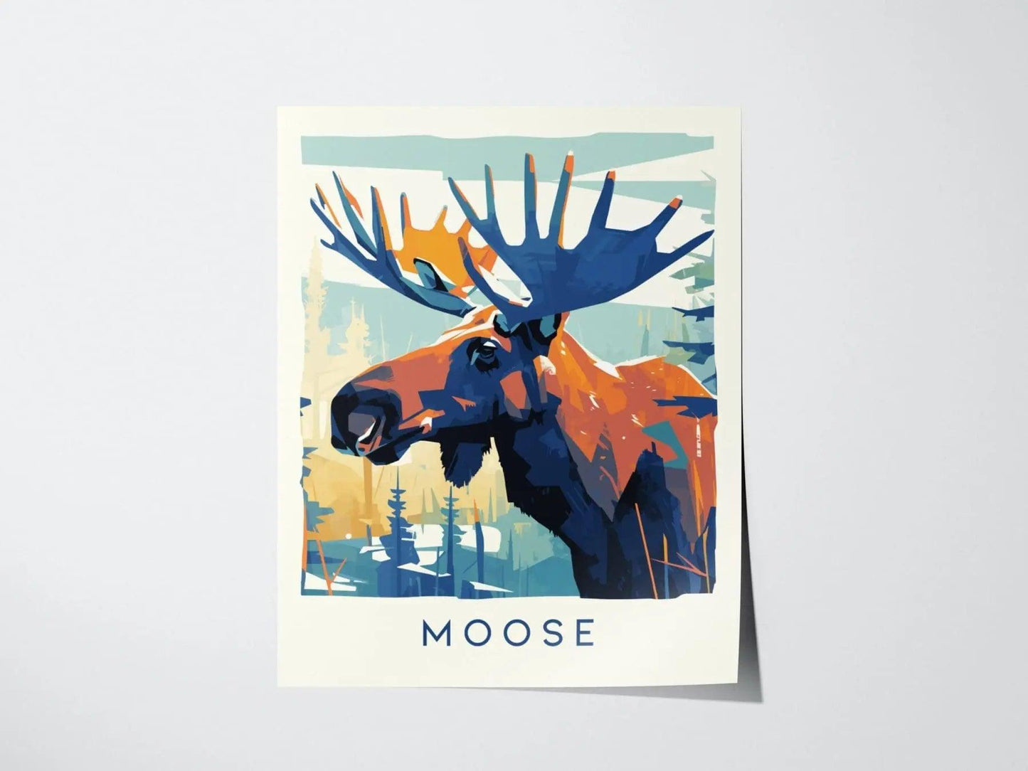 Moose, Wildlife Series, Swamp Donkey Framed Wall Art - North American Big Game Buck Deer Hunting Nature Poster Design Print Decor Gift Set - Swell Scenes