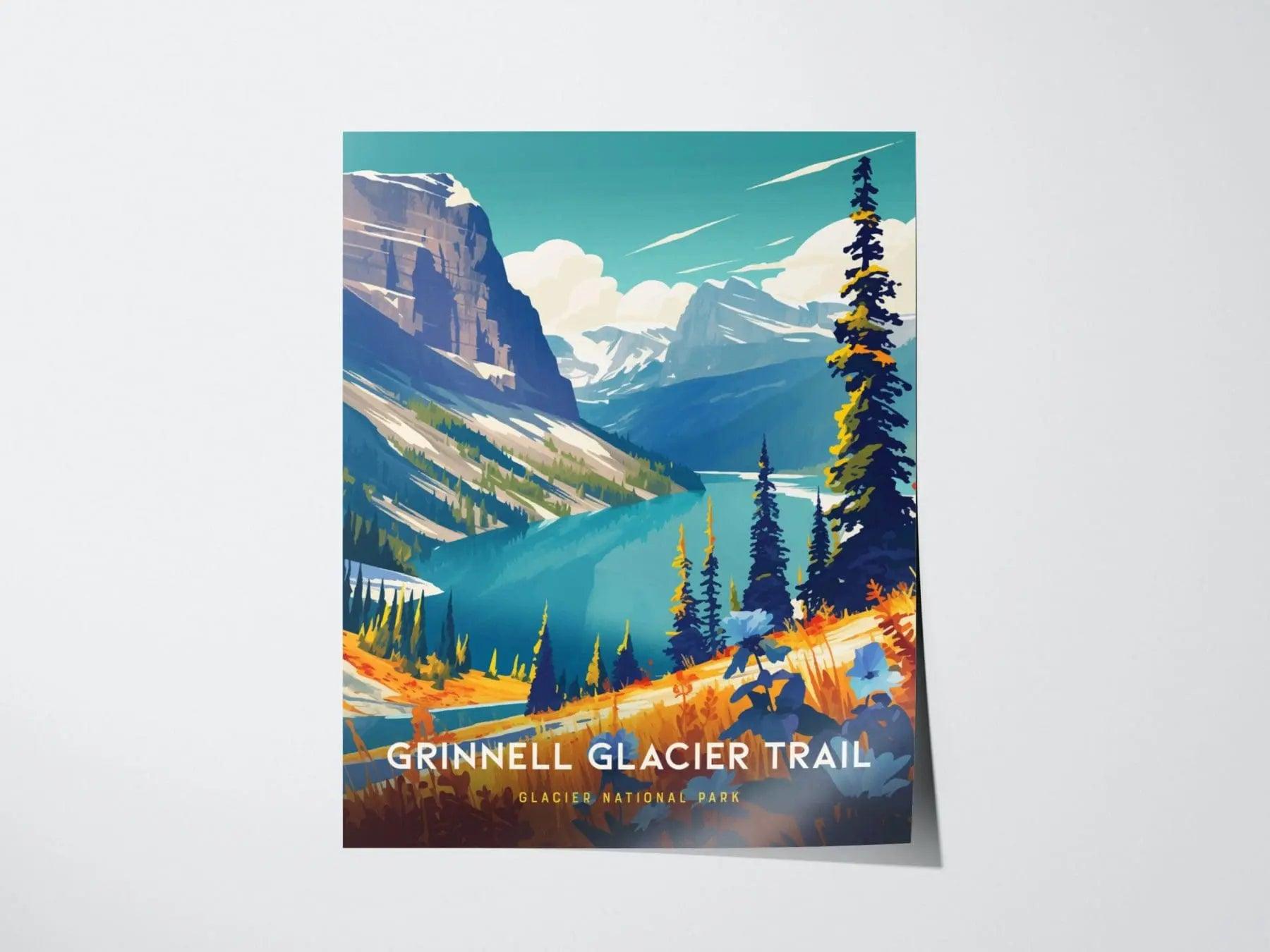 Grinnell Glacier Trail - Glacier National Park Framed Travel Poster, Glacier Montana Poster, National Parks Custom Travel Home Decor - Swell Scenes