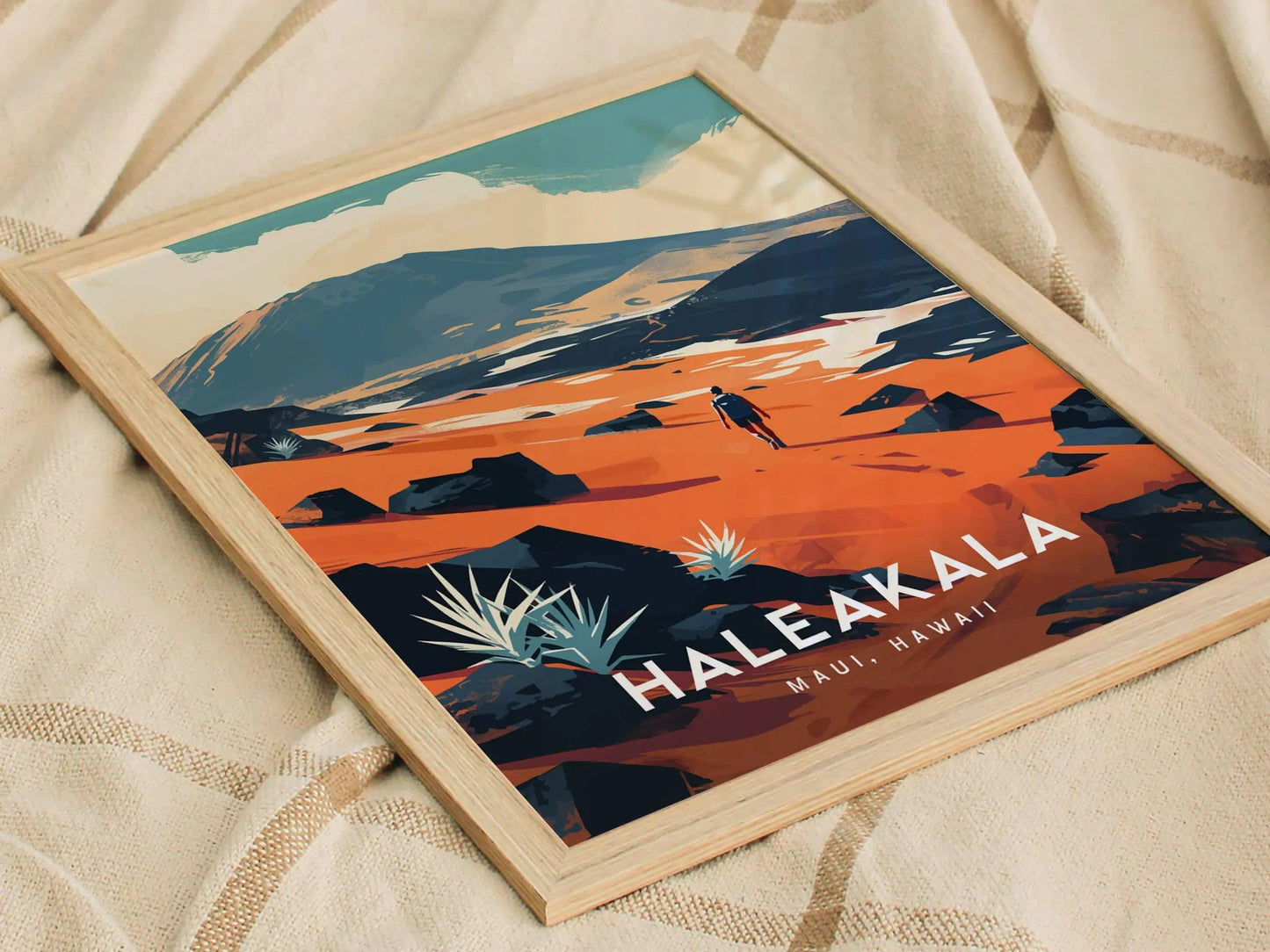 Haleakala National Park, Maui, Hawaii - Wall Art Poster Design Travel Print Hiker Backpacker Adventure Hawaiian Islands Gift - Swell Scenes