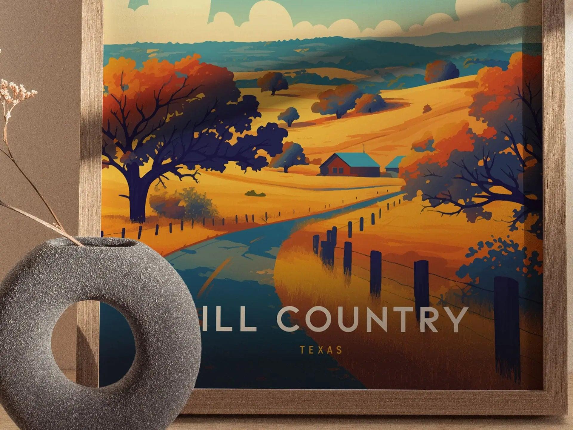 Hill Country Austin Texas Framed Print, Austin Hill Country, Texas Poster, Hill Country Art, Austin Artwork, Austin Hill Country Home Decor - Swell Scenes