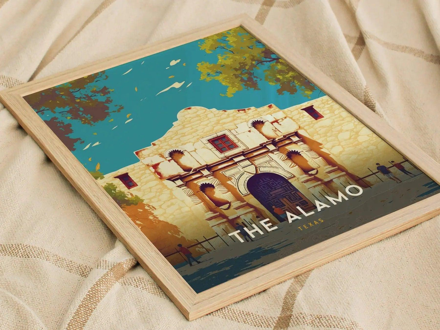 The Alamo Texas Framed Print, San Antonio Texas Poster, The Alamo TX Print, San Antonio Texas Art, Alamo Artwork, San Antonio Airbnb Decor - Swell Scenes