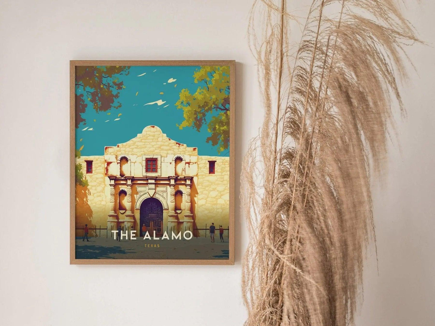 The Alamo Texas Framed Print, San Antonio Texas Poster, The Alamo TX Print, San Antonio Texas Art, Alamo Artwork, San Antonio Airbnb Decor - Swell Scenes