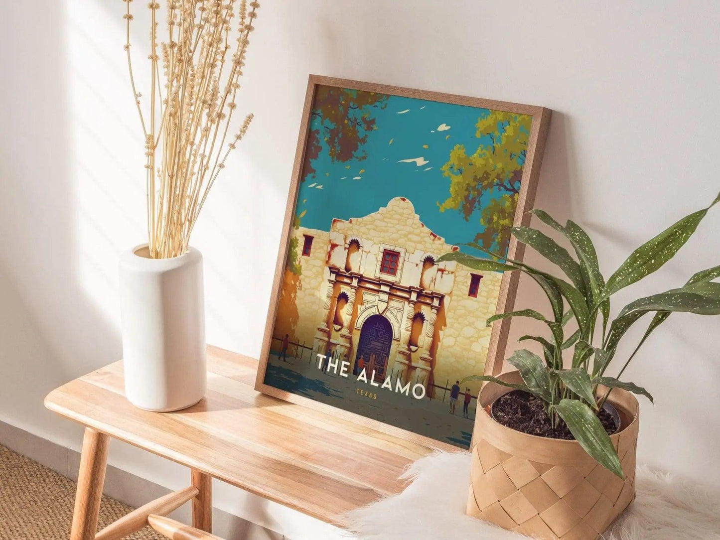 The Alamo Texas Framed Print, San Antonio Texas Poster, The Alamo TX Print, San Antonio Texas Art, Alamo Artwork, San Antonio Airbnb Decor - Swell Scenes