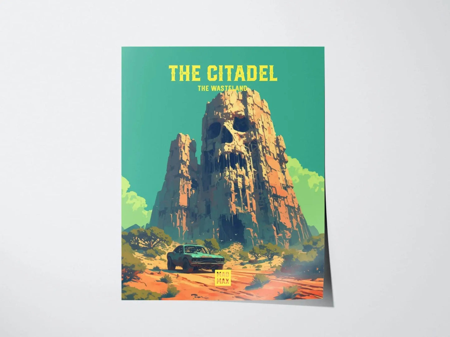 The Citadel, The Wasteland, Mad Max Framed Wall Art - Fury Road Thunderdome Furiosa Post Apocalyptic Poster Travel Print Man Cave Decor Set - Swell Scenes