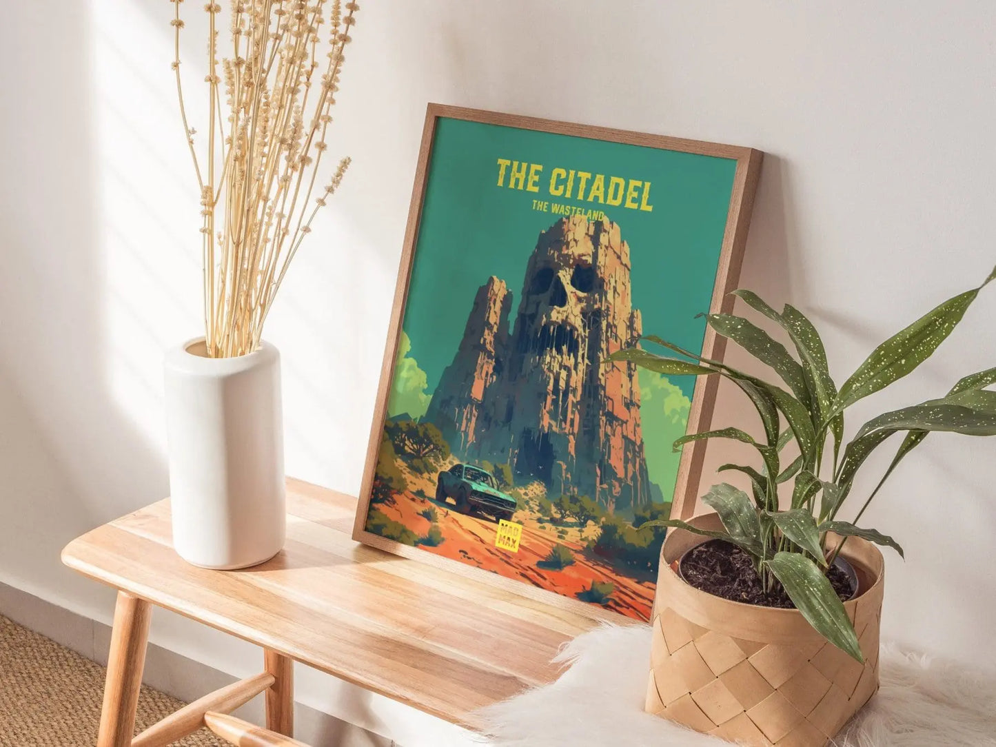 The Citadel, The Wasteland, Mad Max Framed Wall Art - Fury Road Thunderdome Furiosa Post Apocalyptic Poster Travel Print Man Cave Decor Set - Swell Scenes