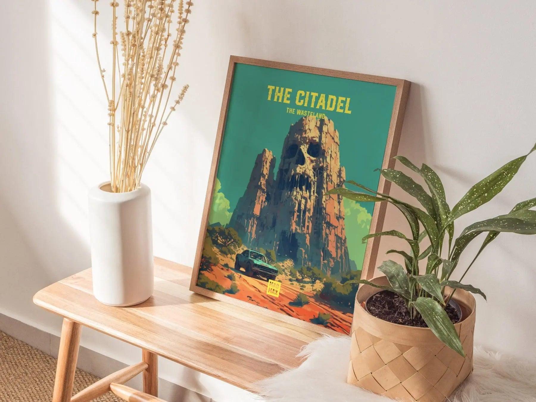 The Citadel, The Wasteland, Mad Max Framed Wall Art - Fury Road Thunderdome Furiosa Post Apocalyptic Poster Travel Print Man Cave Decor Set - Swell Scenes