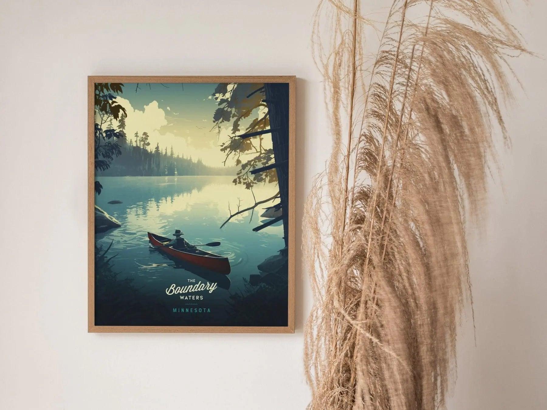 Boundary Waters Canoe Area Minnesota Framed Travel Print, Minnesota Boundary Waters Travel Poster, BWCA Wall Art, Minnesota Airbnb Decor - Swell Scenes