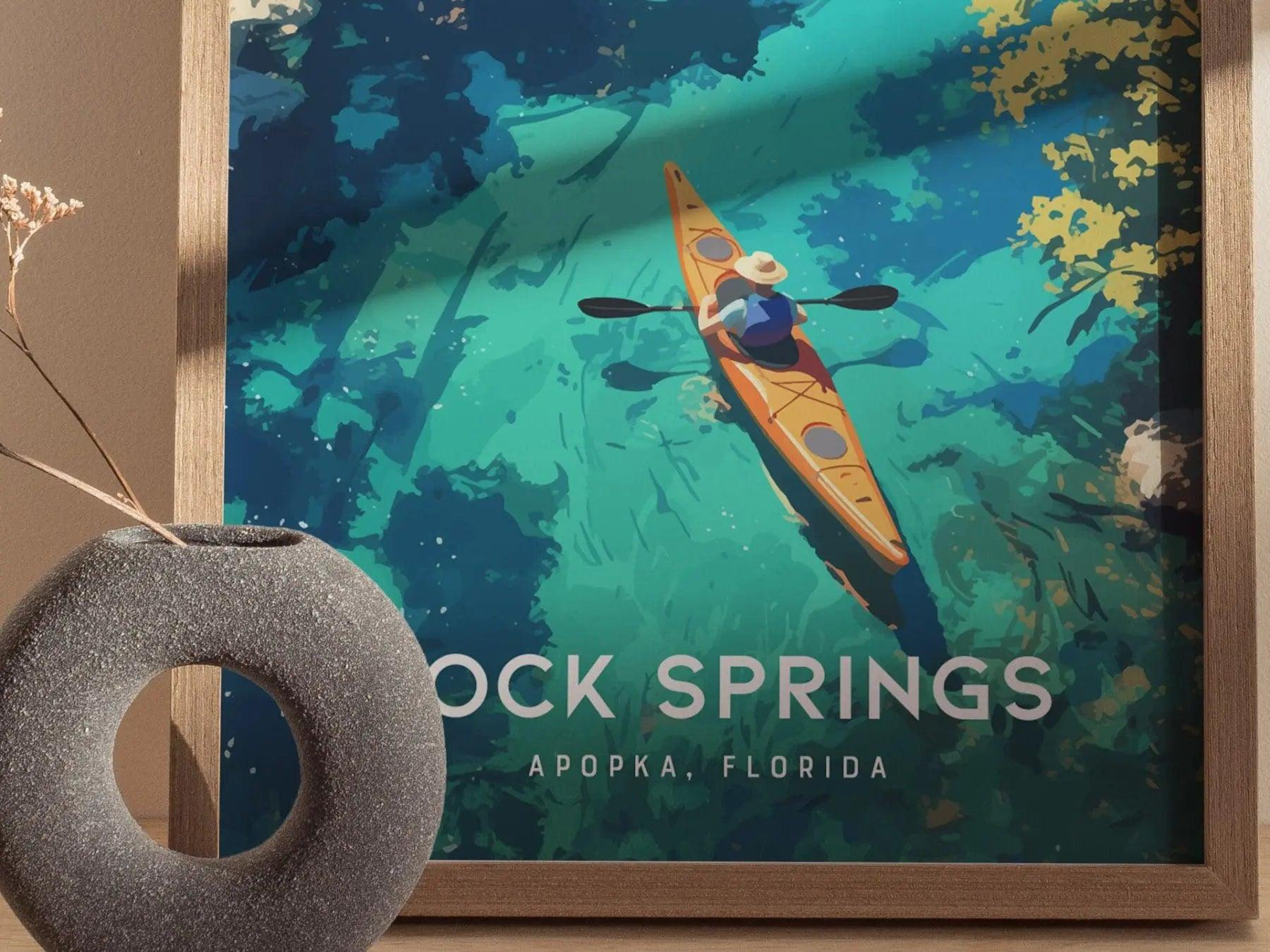 Kelly Park Rock Springs Run, Apopka, Florida - Orlando Wall Art Wekiwa River Poster Central FL Travel Print Home Decor Nature Kayaker Gift - Swell Scenes