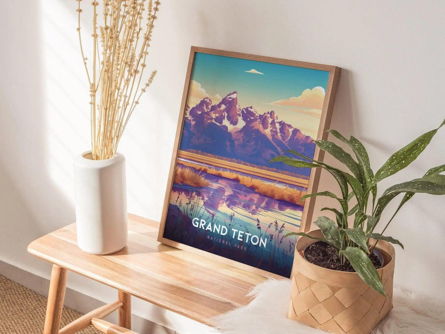 Grand Teton National Park Poster, Wyoming Mountain Wall Art, Framed/Unframed Grand Teton Print, Nature Landscape Artwork, National Park Gift - Swell Scenes