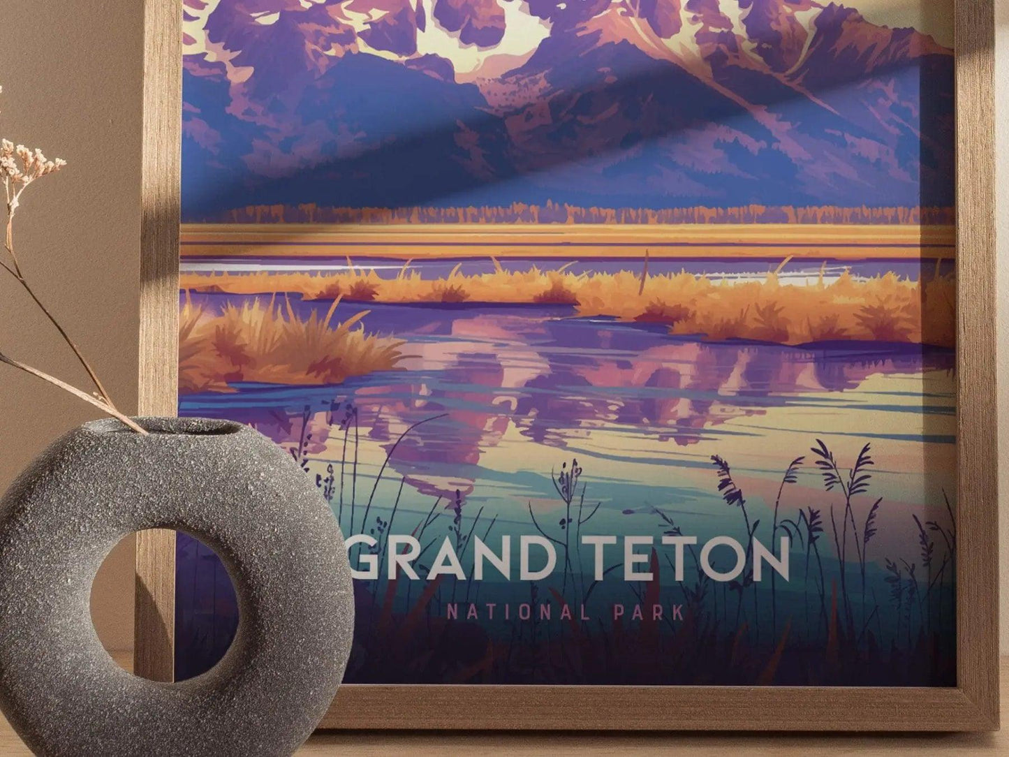 Grand Teton National Park Poster, Wyoming Mountain Wall Art, Framed/Unframed Grand Teton Print, Nature Landscape Artwork, National Park Gift - Swell Scenes