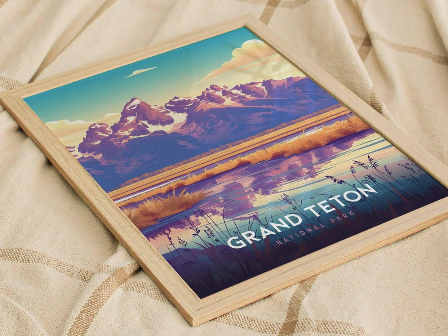 Grand Teton National Park Poster, Wyoming Mountain Wall Art, Framed/Unframed Grand Teton Print, Nature Landscape Artwork, National Park Gift - Swell Scenes